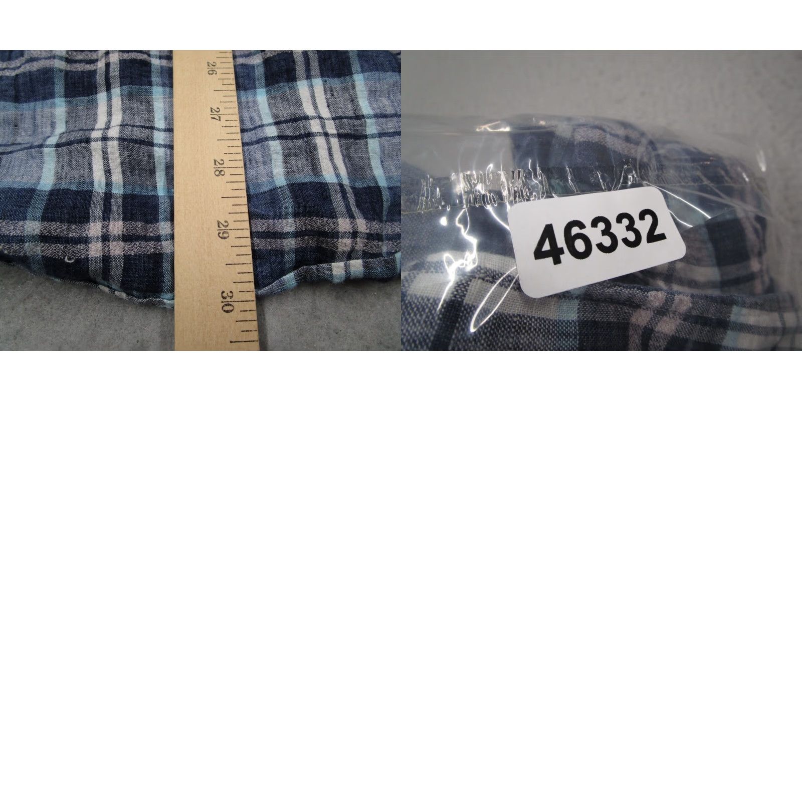 Vintage Culturata Dress Shirt Mens 2XL XXL Blue Tailored Fit Button Up Linen Blend Plaid Long Sleeve Slim Size 48R - 8 Thumbnail
