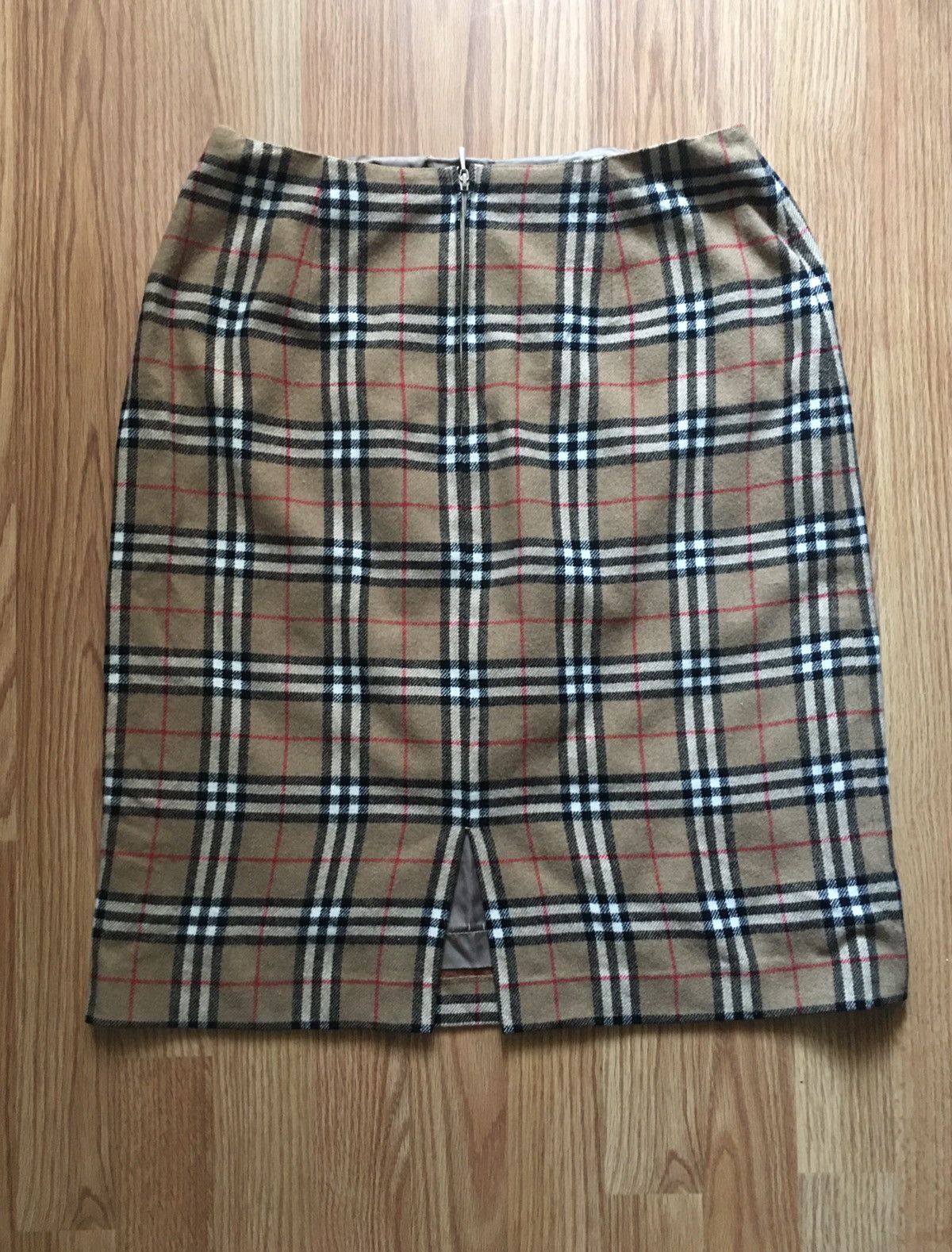 Burberry × Vintage Vintage 80s Burberry’s Check Wool Skirt Size 31" - 6 Thumbnail
