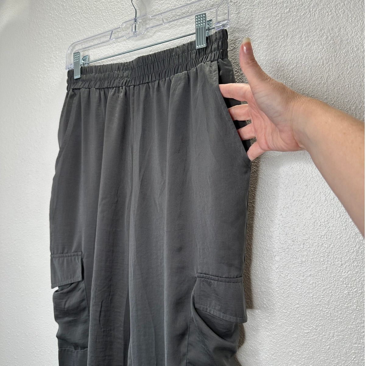 Other Sadie & Sage Gray Satin Utility Pocketed Elastic Jogger S Size 27" / US 4 / IT 40 - 6 Thumbnail