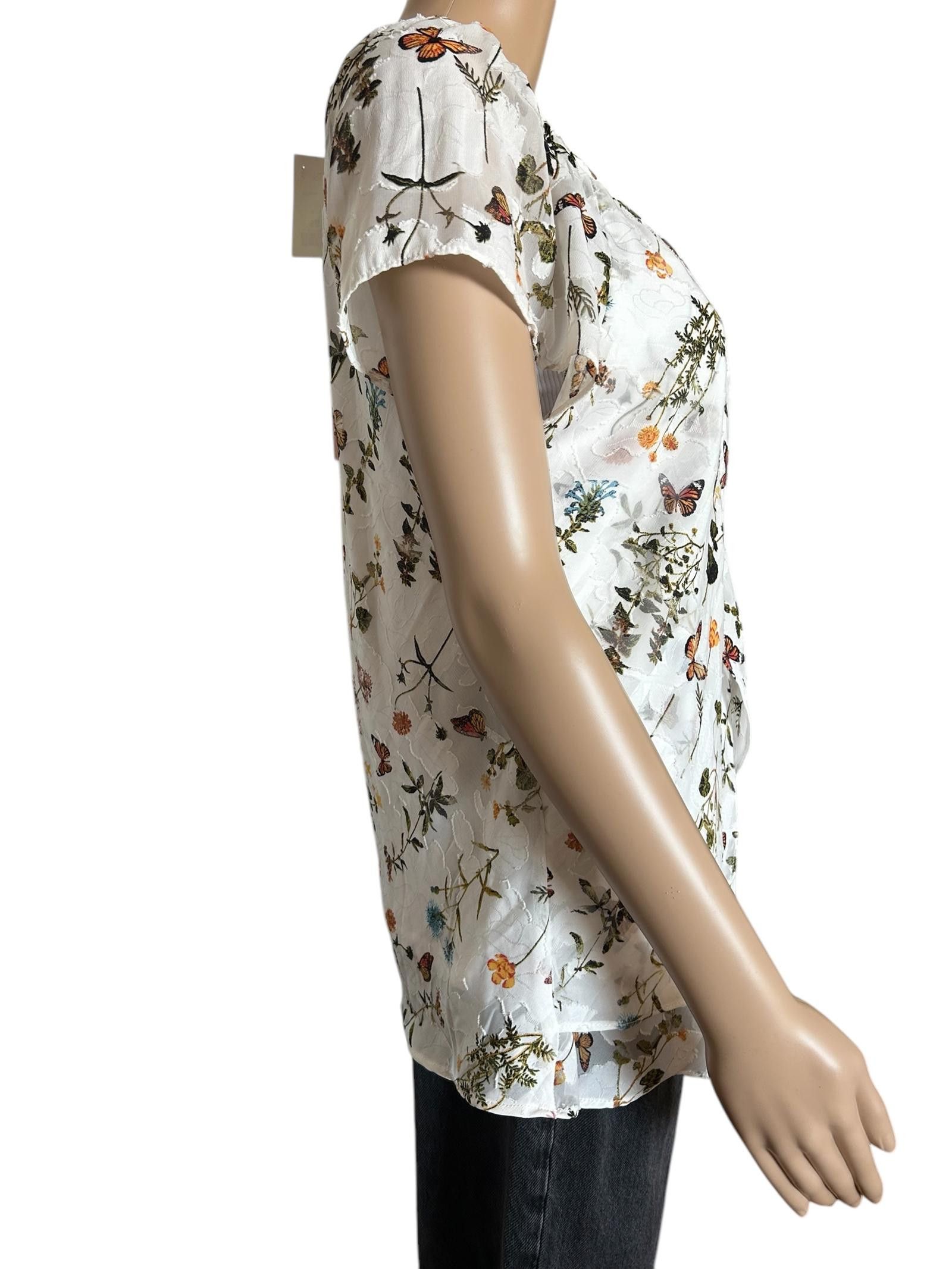 Designer Charming Floral Cap Sleeve Top by Compari Size M / US 6-8 / IT 42-44 - 3 Thumbnail