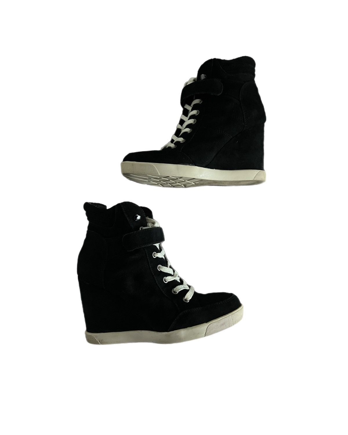 Isabel Marant Style Hi-Top Sneakers Shoes Black