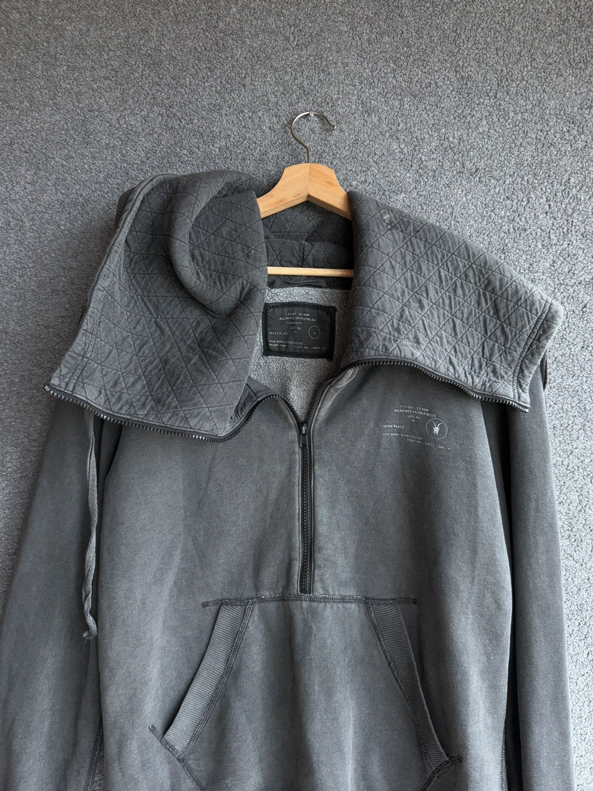 Allsaints AllSaints 1/4 Zip Hoodie Size US L / EU 52-54 / 3 - 3 Thumbnail
