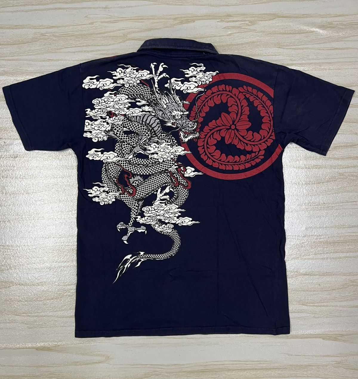 Other Dragon Red Circular Pattern Floral Motif Art Polo Shirt Size US M / EU 48-50 / 2 - 5 Thumbnail
