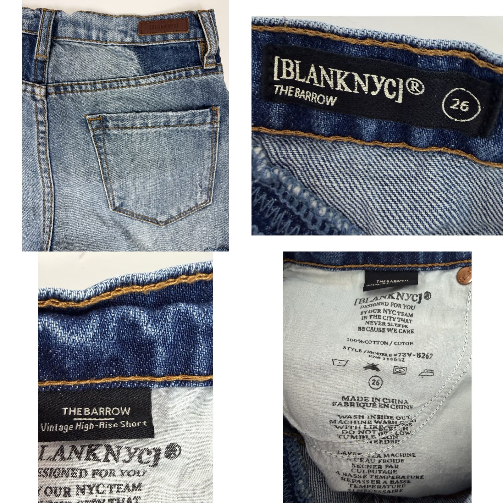 Vintage BLANKNYC Shorts Womens 26 Denim Cut-Off Shorts Patchwork Distressed Booty Short Shirt? Size 26" / US 2 / IT 38 - 8 Thumbnail