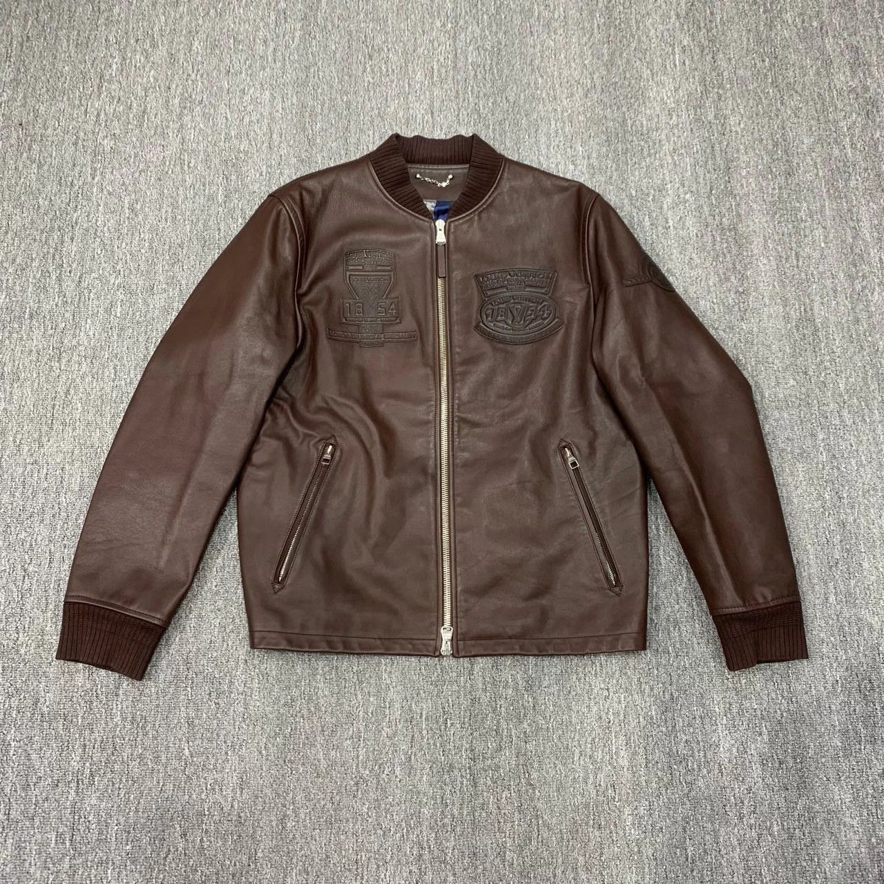 LV Brown 1854 Badge Leather Jacket