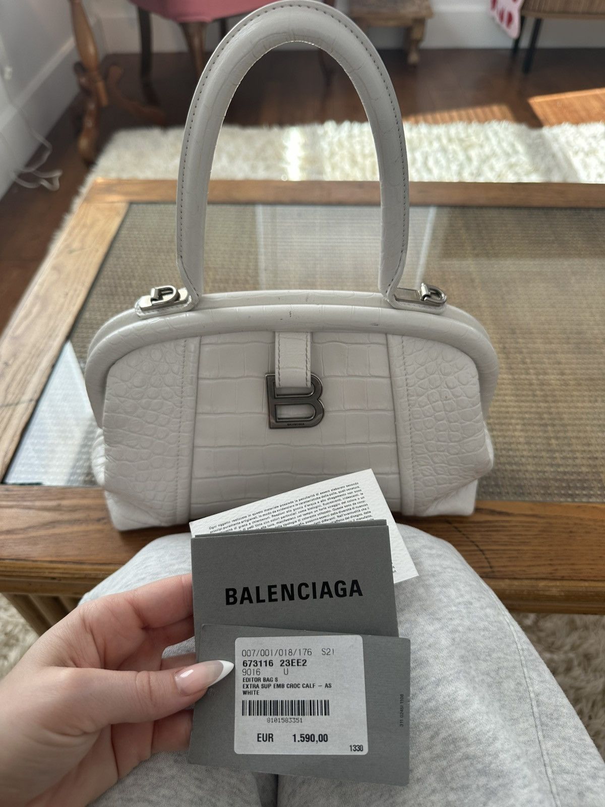 Balenciaga Balenciaga 2022 Embossed Leather Small Editor Handle Bag Size ONE SIZE - 2 Thumbnail