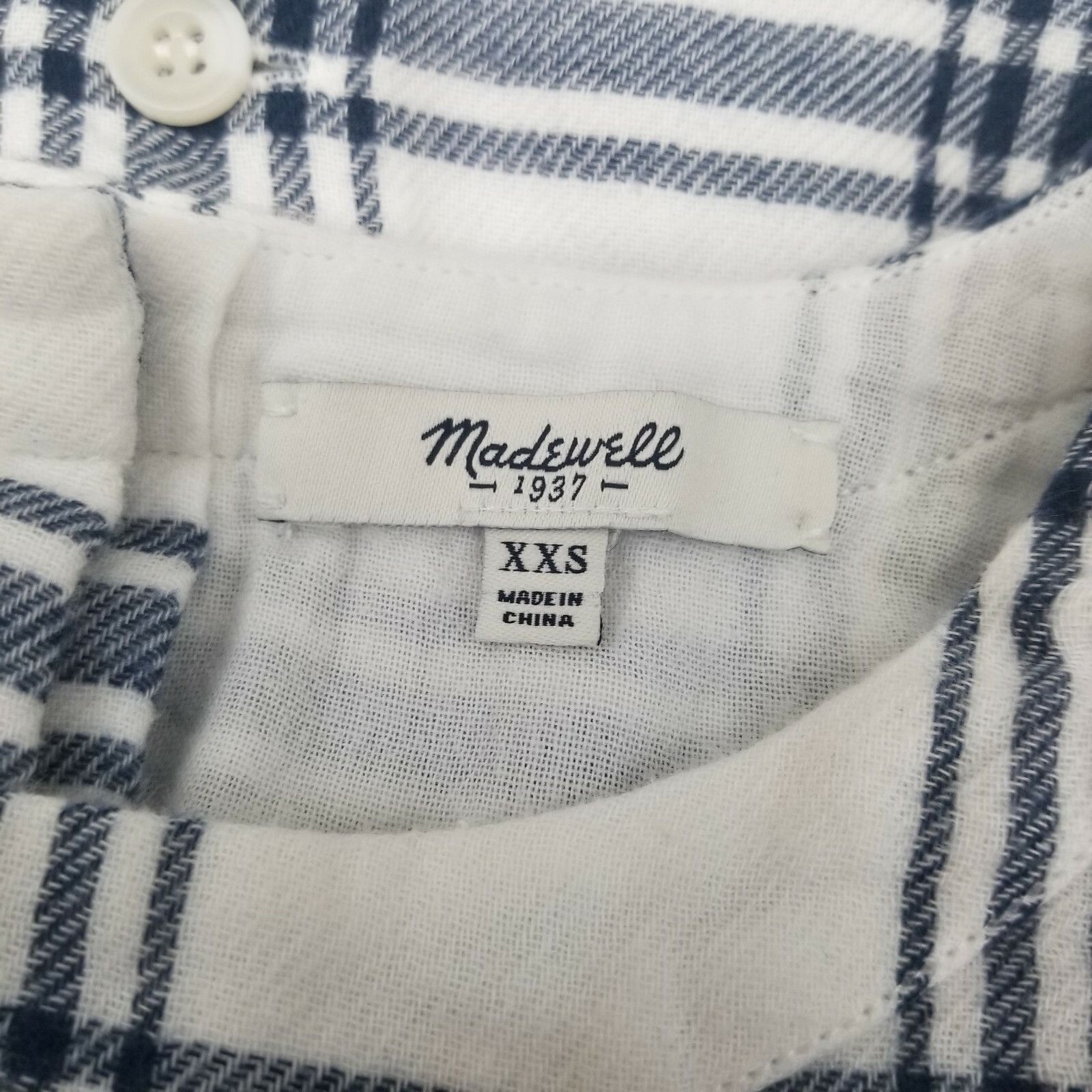 Madewell Madewell XXS Industry Plaid Top Blouse Shirt Blue White Hi L Size XXS / US 00 / IT 34 - 4 Thumbnail