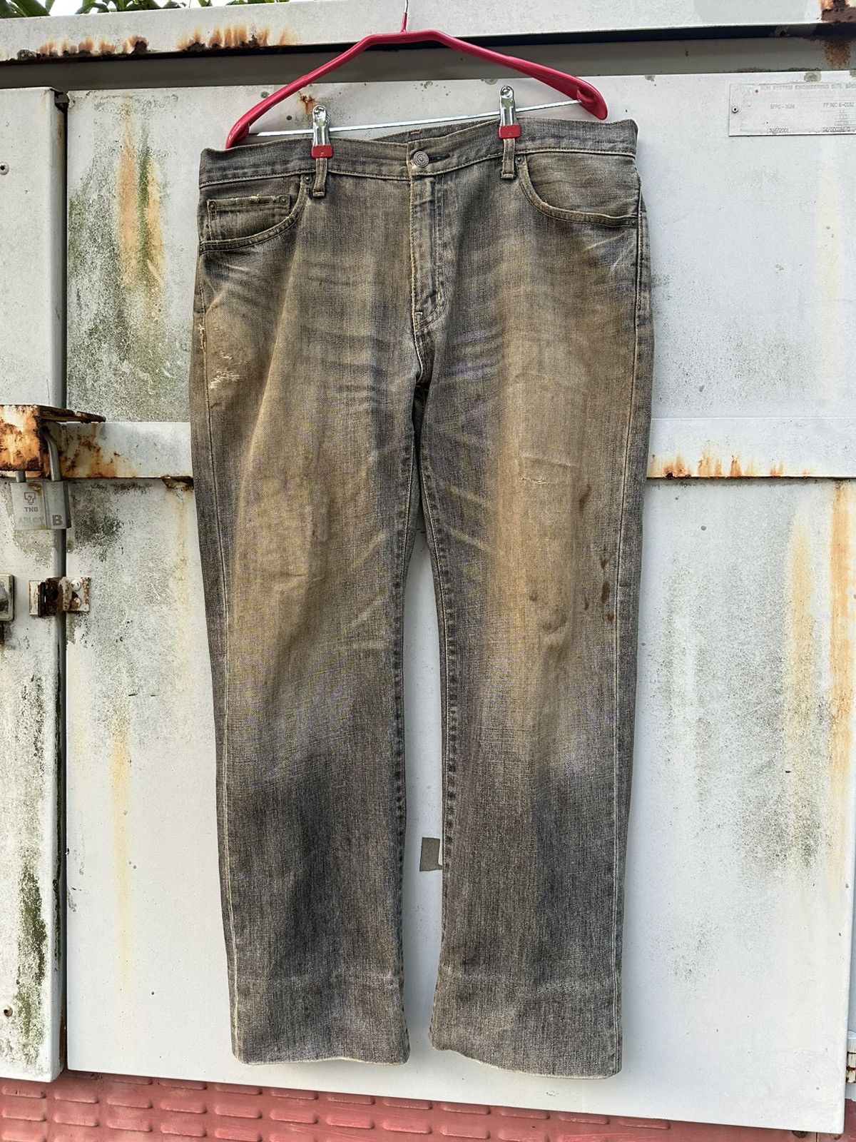Vintage 👹 THRASHED Washed Uniqlo Baggy Jeans Size US 37 - 2 Thumbnail