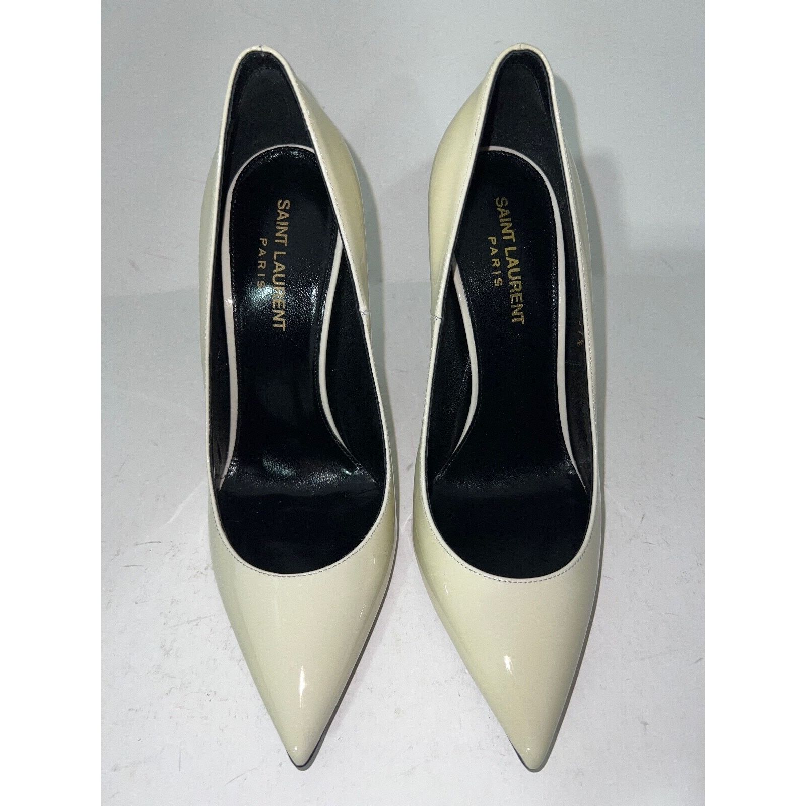 Yves Saint Laurent YSL Logo Opyum Opium 110 Neutro Patent Heel Pump 37.5 Size US 7.5 / IT 37.5 - 6 Thumbnail