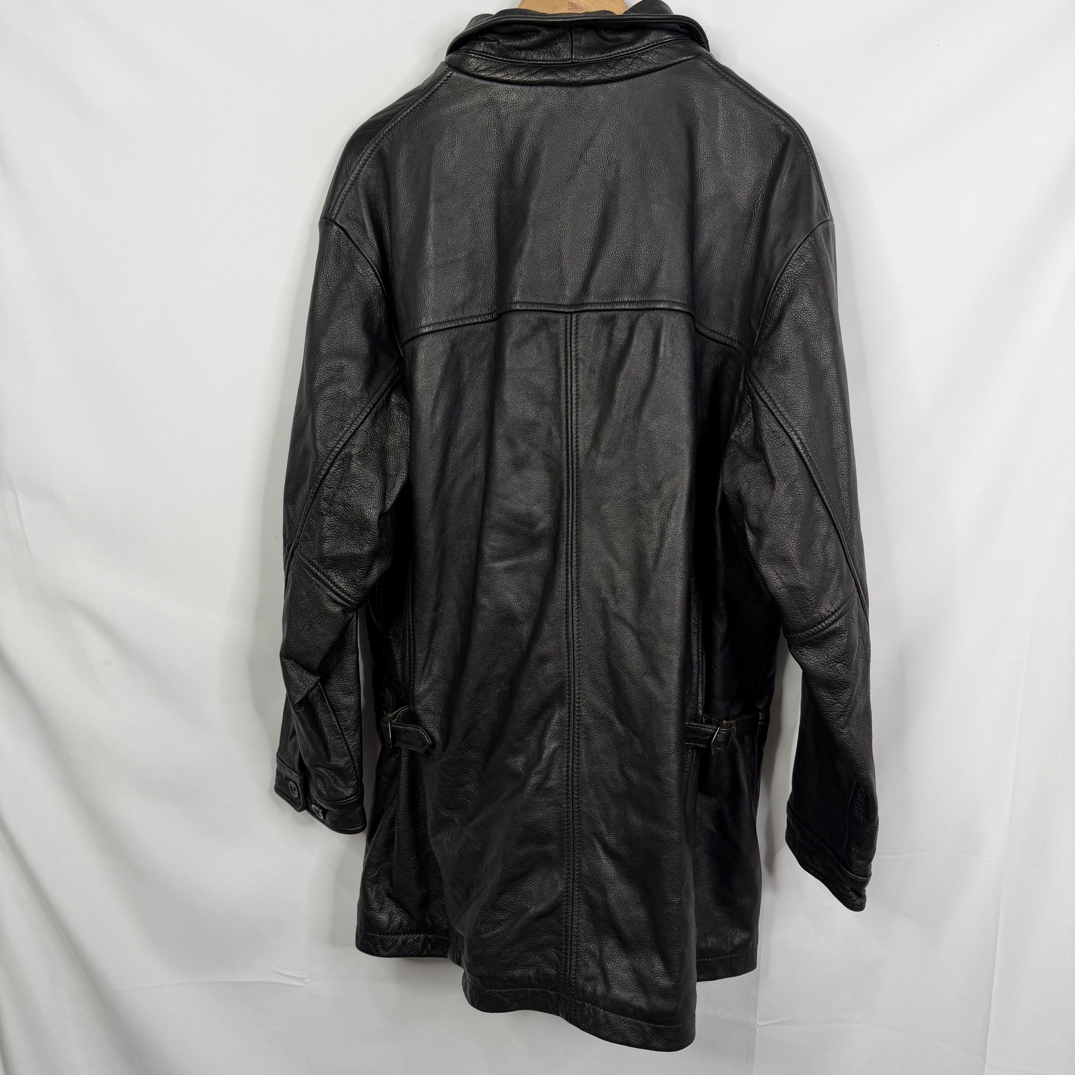 Eddie Bauer Vintage Eddie Bauer Black Genuine Leather Car Coat Jacket Size XXL / US 16-18 / IT 52-54 - 7 Thumbnail