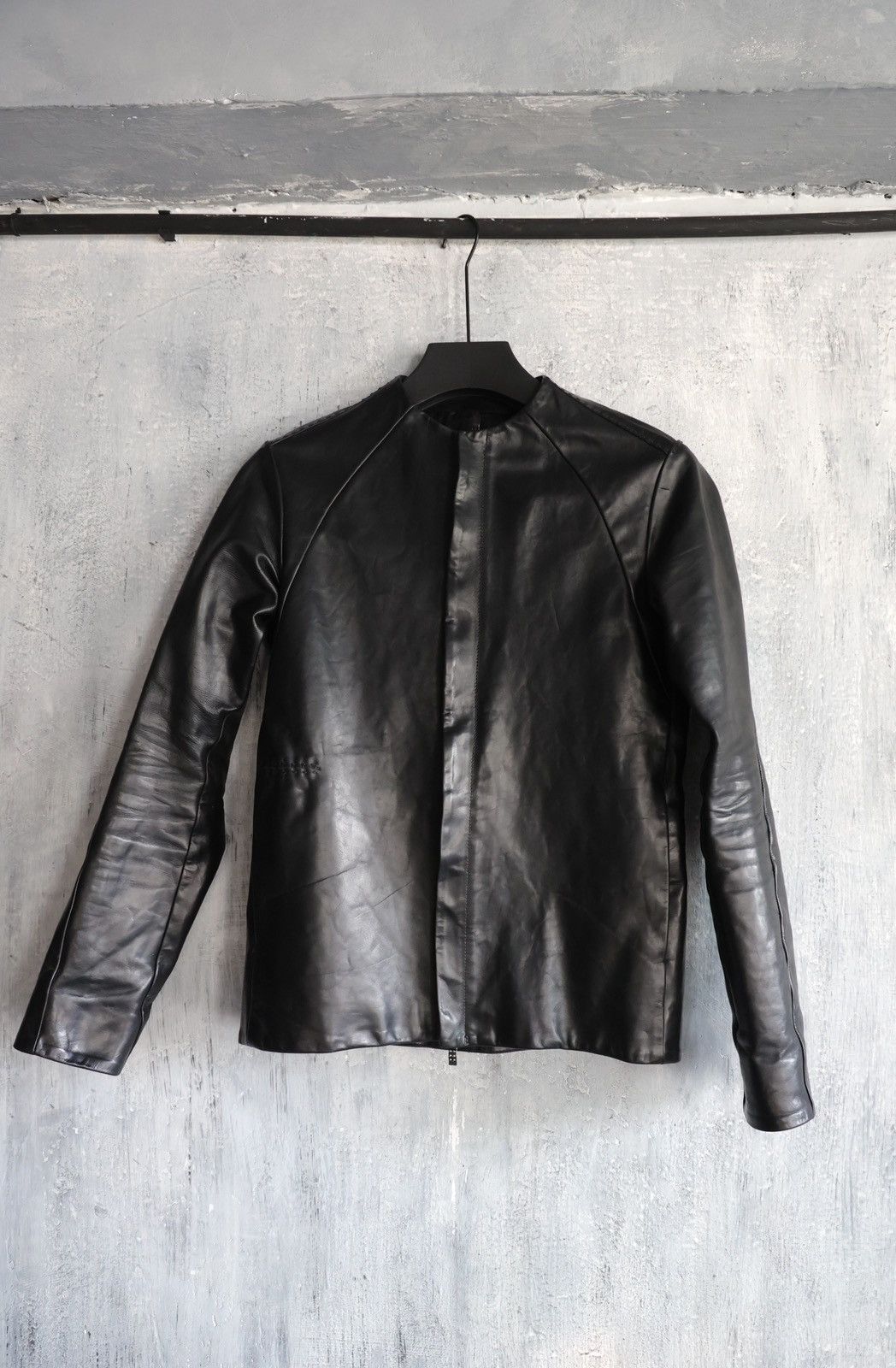 Deer leather hooded jacket DEVOA Jacket Deer Leather / BLACK