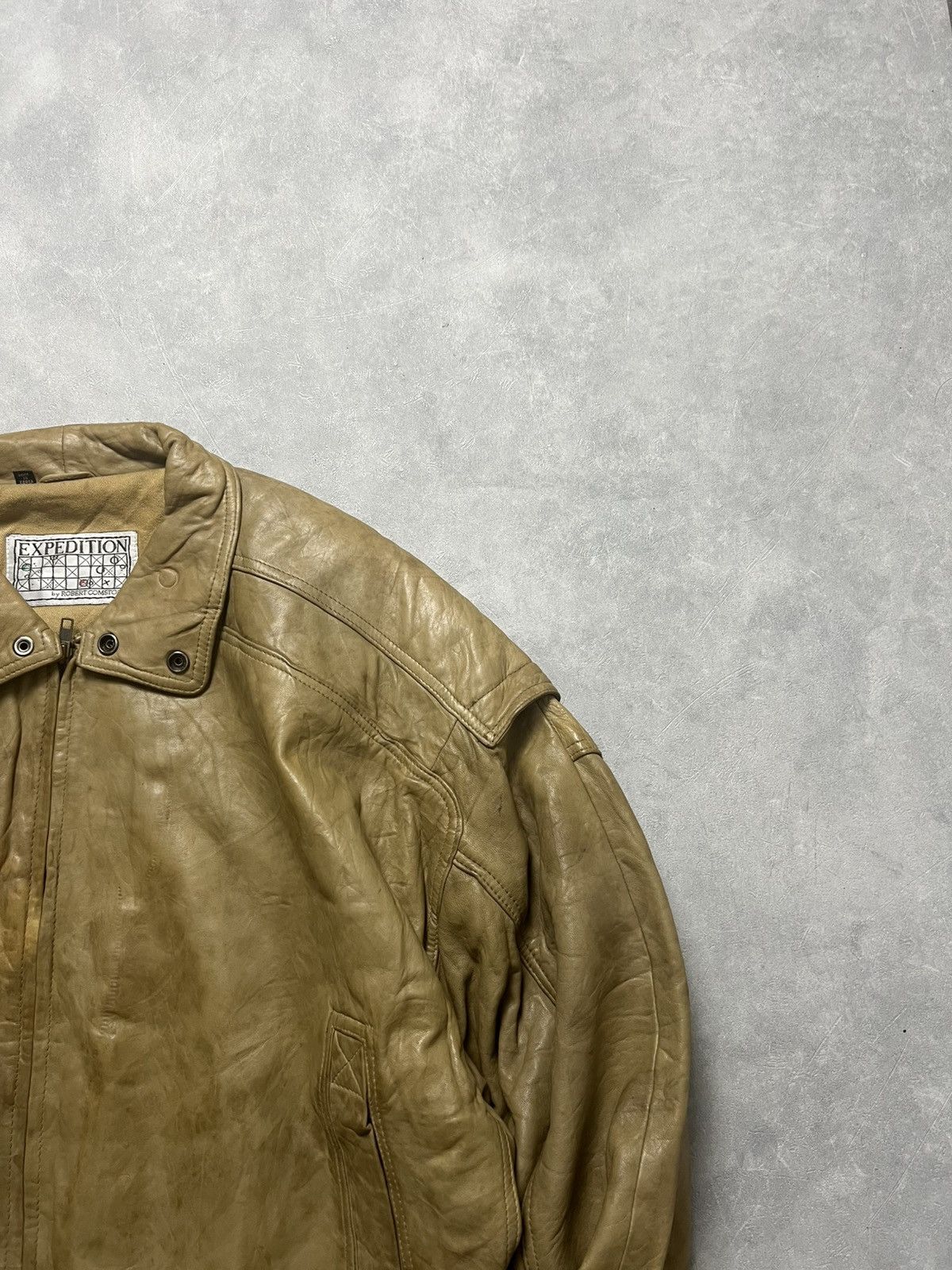 Genuine Leather Expedition by Robert Comstock Bomber Leather Jacket Size US L / EU 52-54 / 3 - 3 Thumbnail
