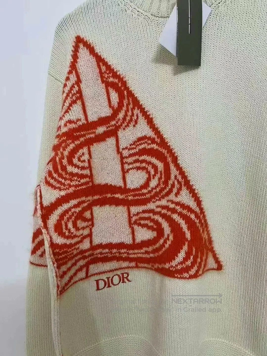 Dior dior cream triangle fringe embroidered logo sweater. Size S / US 4 / IT 40 - 2 Thumbnail