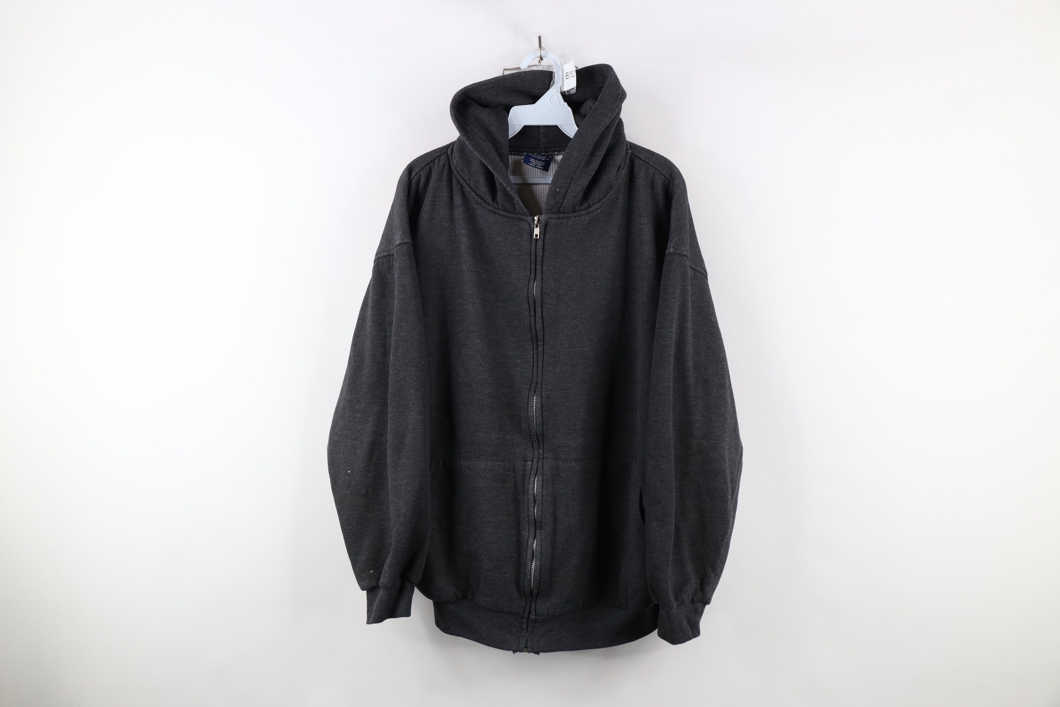 Vintage Vintage 90s Streetwear Heavy Thermal Waffle Knit Hoodie Size US L / EU 52-54 / 3 - 1 Thumbnail