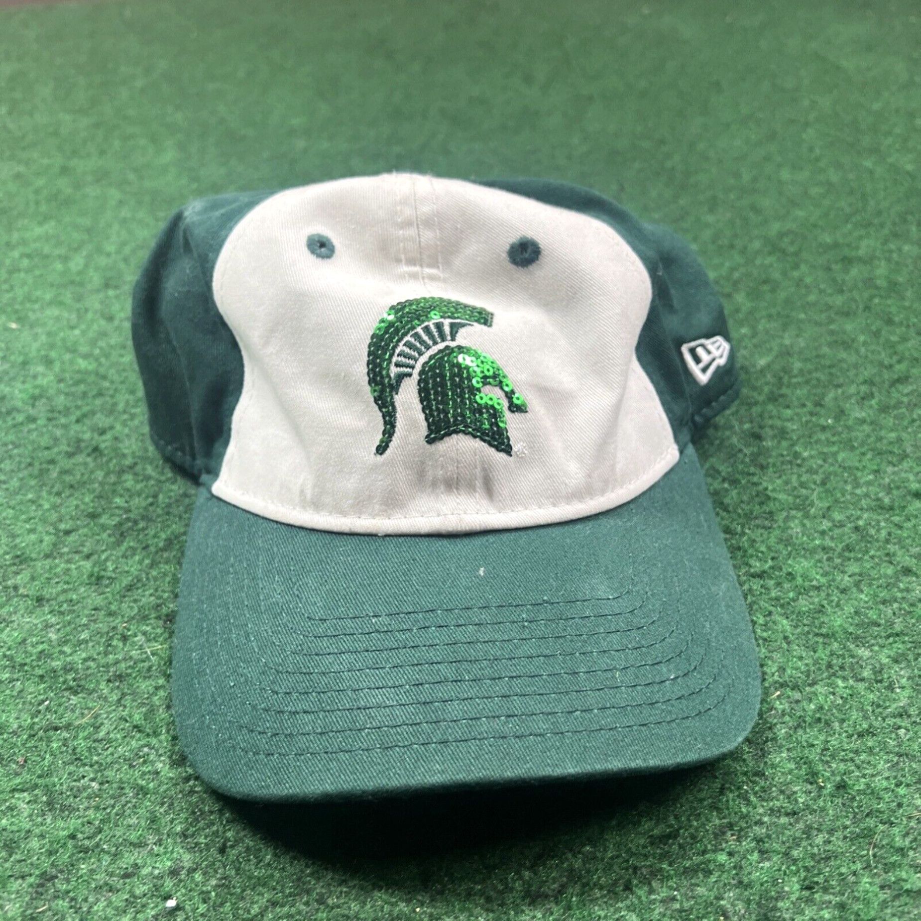 New Era Michigan State Spartans Women's Green White Ball Cap Hat Adjustable Baseball Size ONE SIZE - 1 Thumbnail