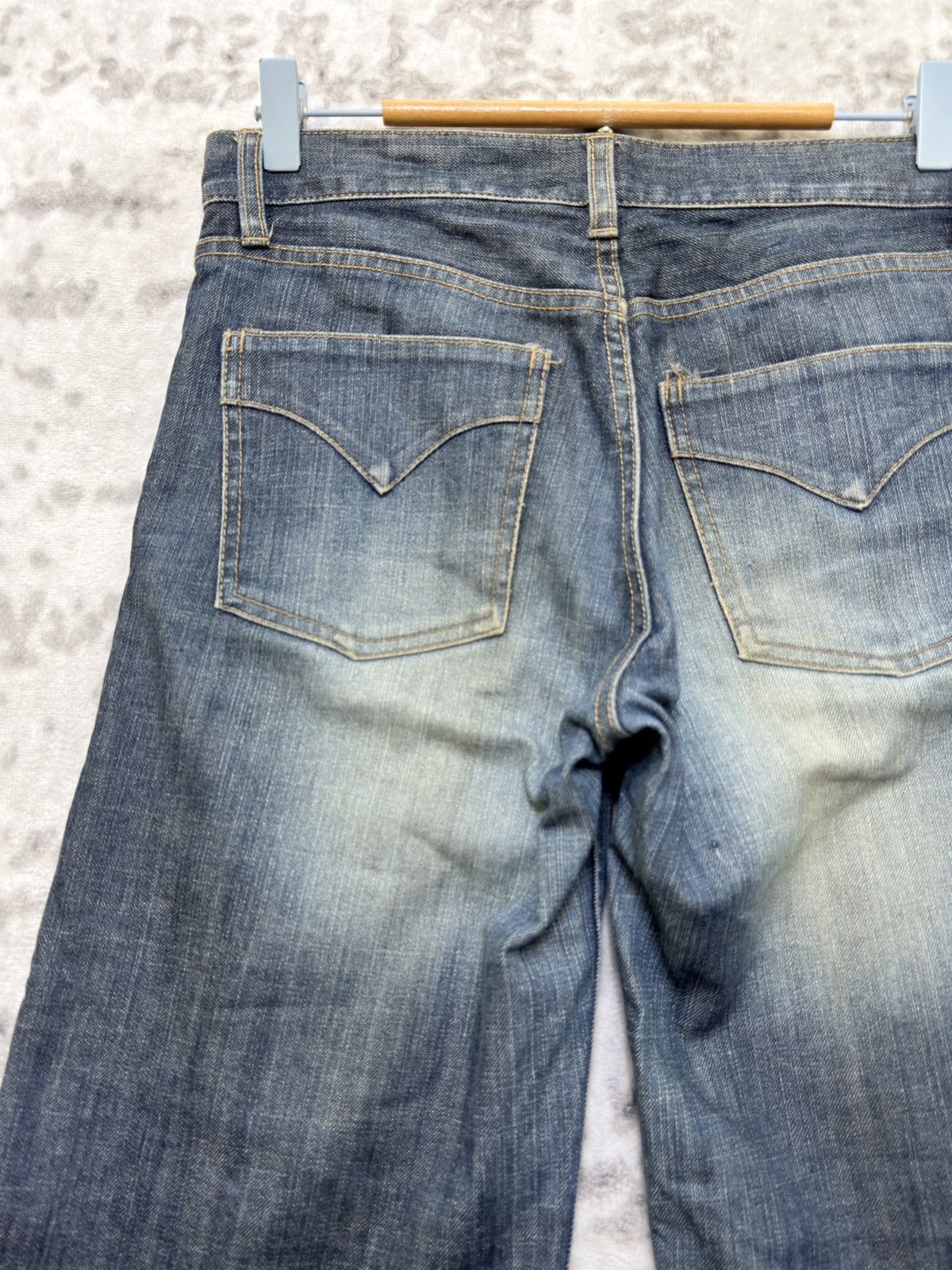 Japanese Brand Y2K Kiyoko Takase Flared Wide leg Panel Denim Jeans Size US 29 - 10 Thumbnail