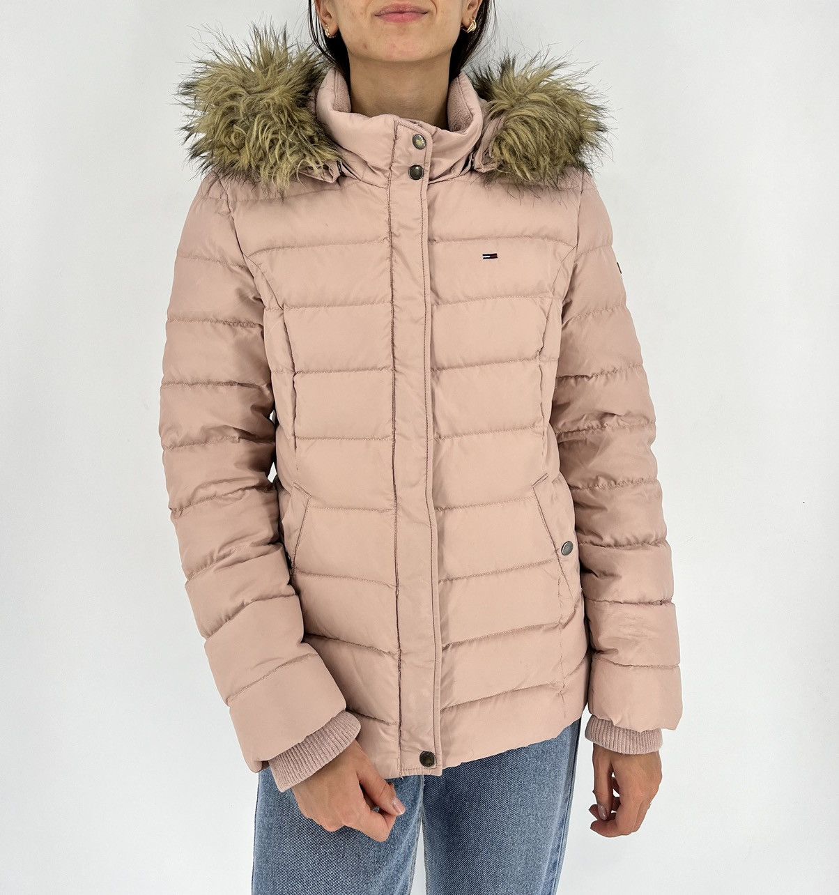 Tommy Hilfiger × Vintage Coat Tommy Hilfiger Casual Puffer Jacket With Zip Hoodie Y2k Size M / US 6-8 / IT 42-44 - 2 Thumbnail