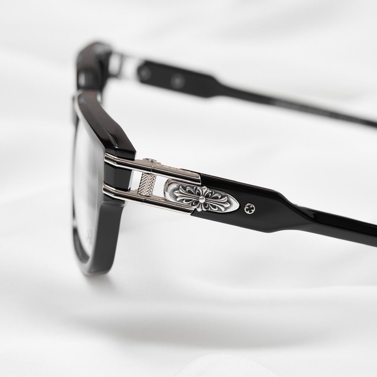 Chrome Hearts CHROME HEARTS BULGE BLACK SHINY SILVER GLASSES Size ONE SIZE - 4 Thumbnail