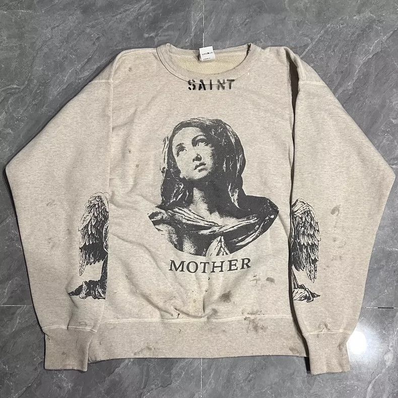 Saint Michael SAINT Michael Nun Side Face Rice White Wash Old Destruction Size US L / EU 52-54 / 3 - 1 Thumbnail