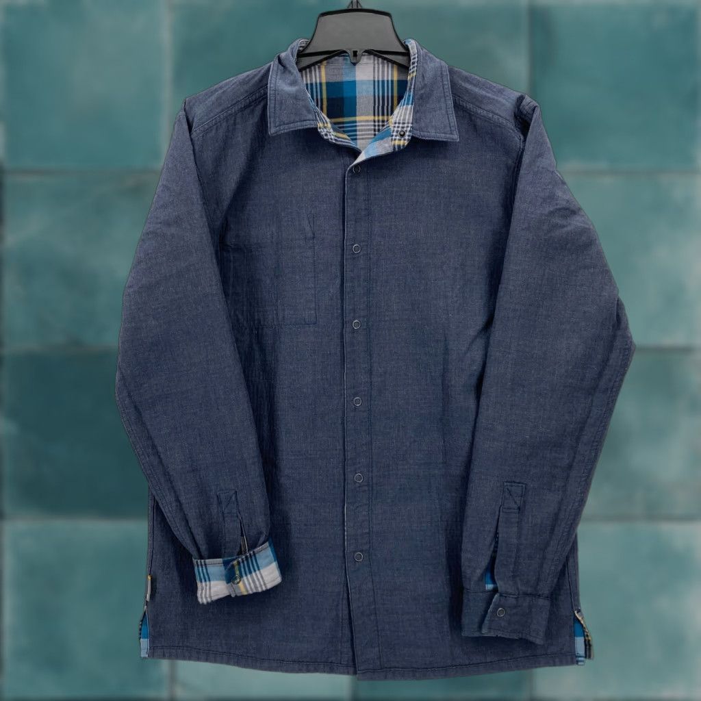 Mountain Hardwear Mountain Hardwear Reversible Flannel Shirt Jacket Mens Medium Blue Plaid Hiking Size US M / EU 48-50 / 2 - 1 Thumbnail