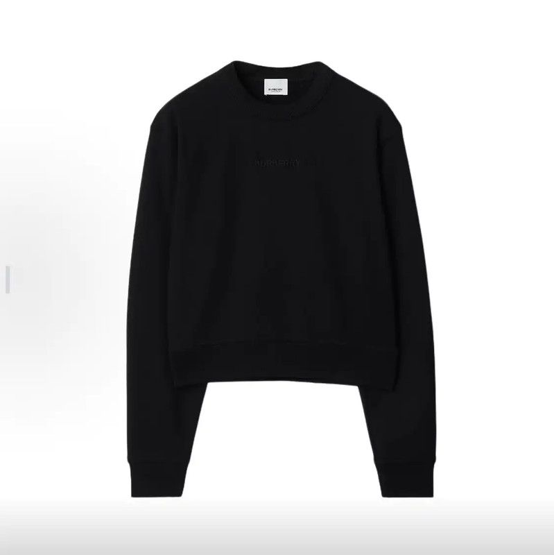 Burberry Black Cropped Logo Sweatshirt