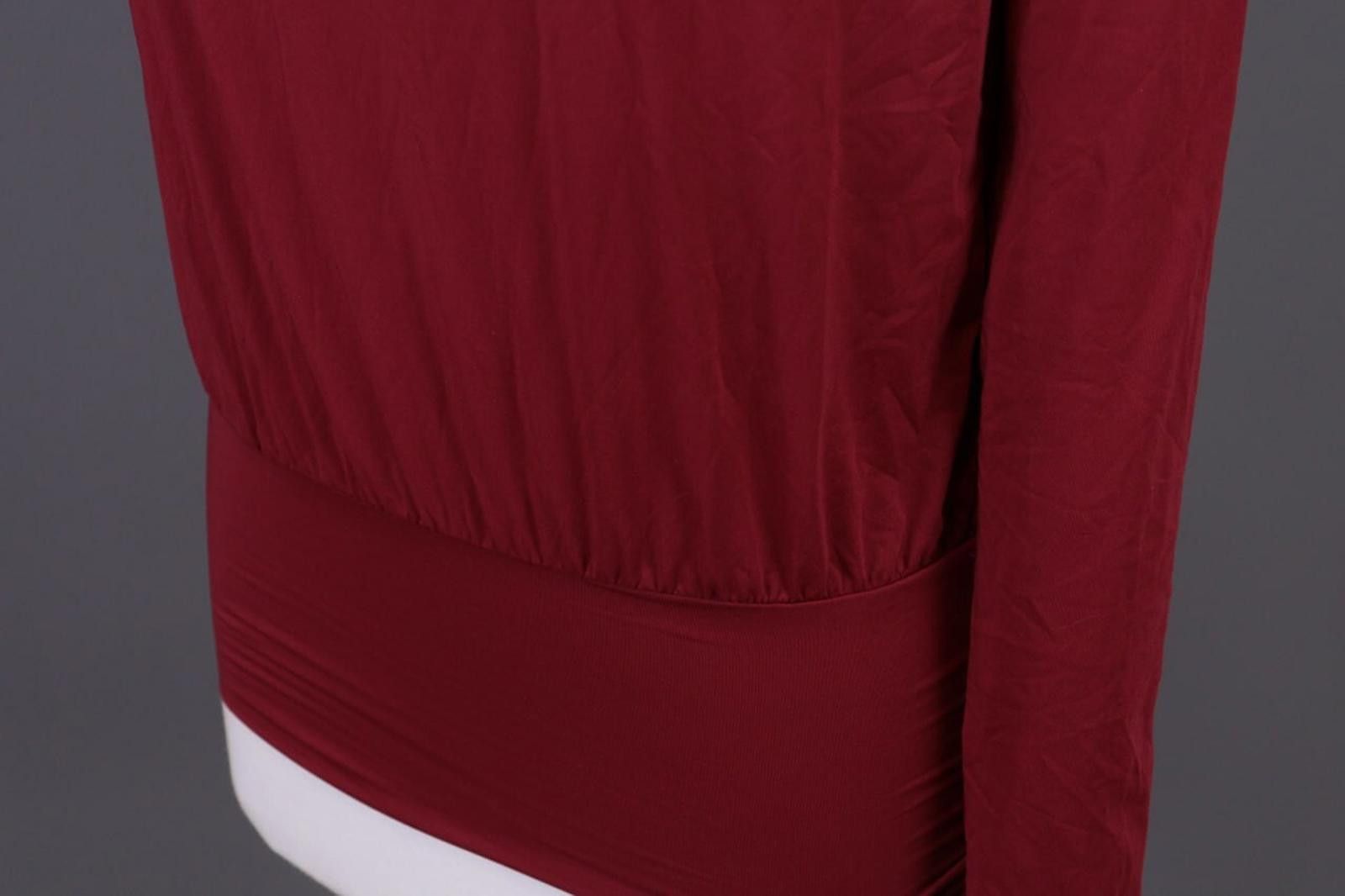 Wolford Wolford Burgundy Stretch Long Sleeve Pullover Sweater Size ONE SIZE - 10 Thumbnail