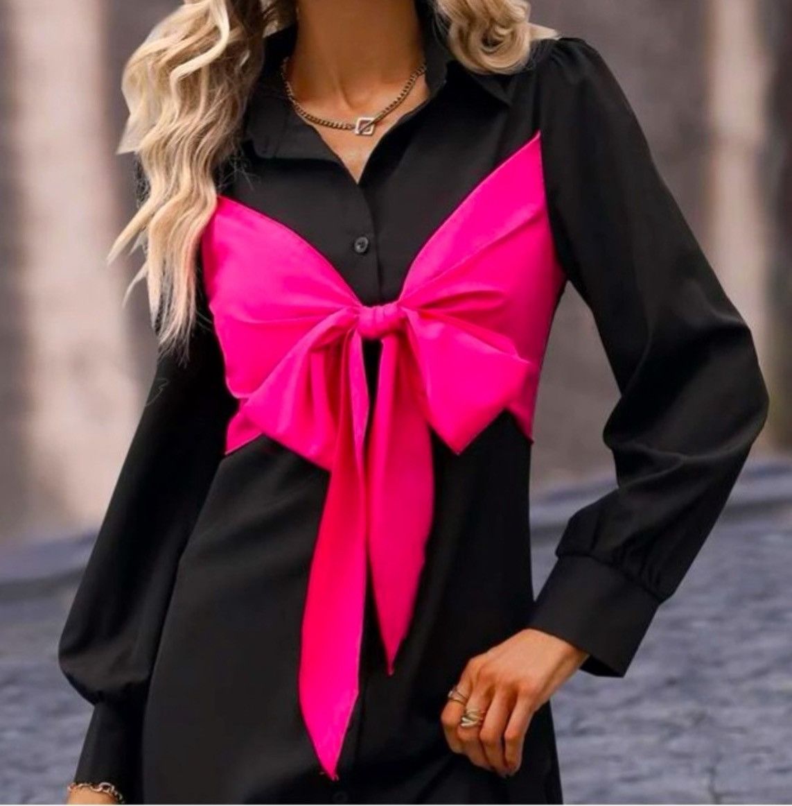 Designer × Other NWT, Lavishly Paris Women’s BowTie Shirt Dress Size M / US 6-8 / IT 42-44 - 12 Thumbnail