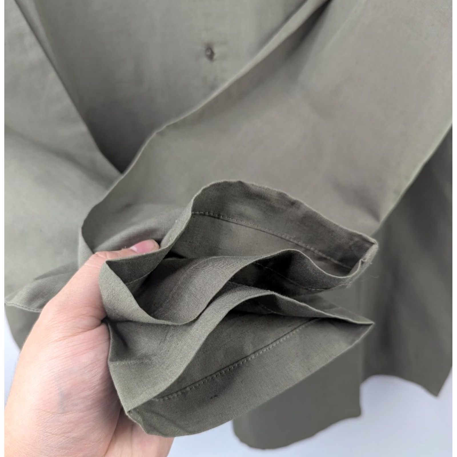 Vintage J. Peterman Shirt Mens Large Grandad Popover Linen Cotton Blend Button Green Button-Up Long Sleeve Casual Vintage: No Size US L / EU 52-54 / 3 - 3 Thumbnail