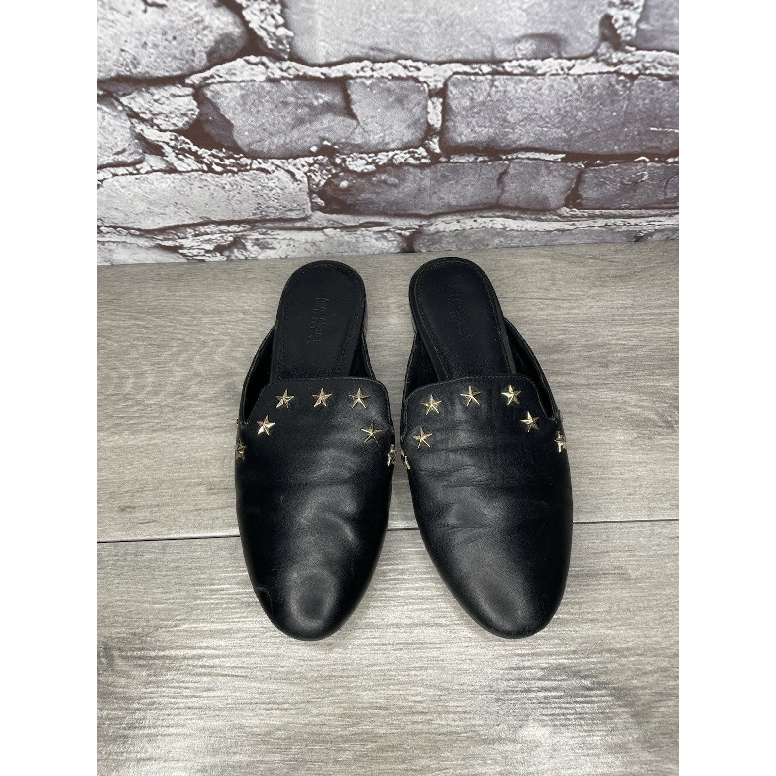 Michael Kors Michael Kors Natasha Admiral Black Leather Studded Stars Poi Size US 5 / IT 35 - 9 Thumbnail
