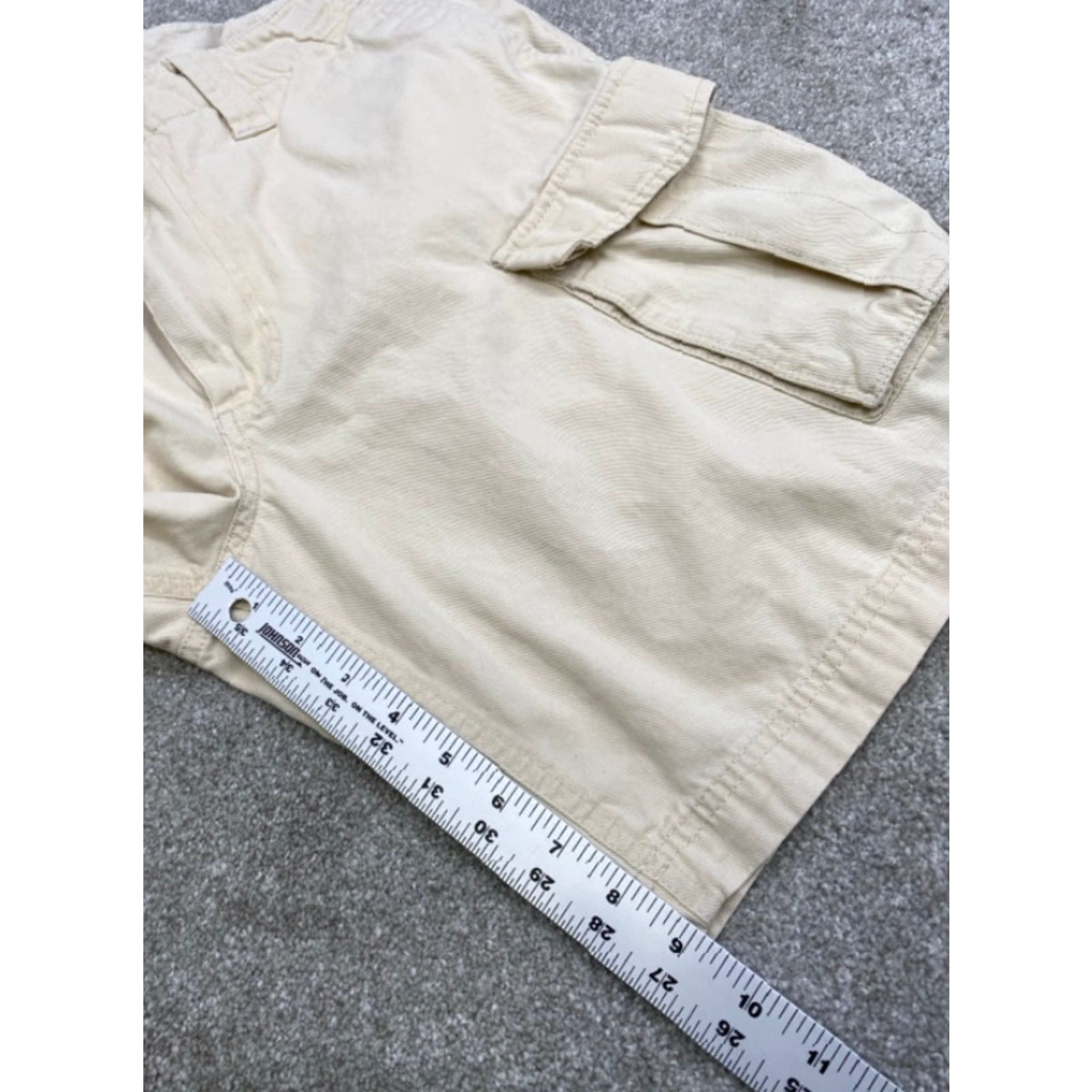 Vintage John Bartlett Cargo Shorts Men's 34x9 Cream 100% Cotton Button Pockets 4942 Size US 34 / EU 50 - 8 Thumbnail