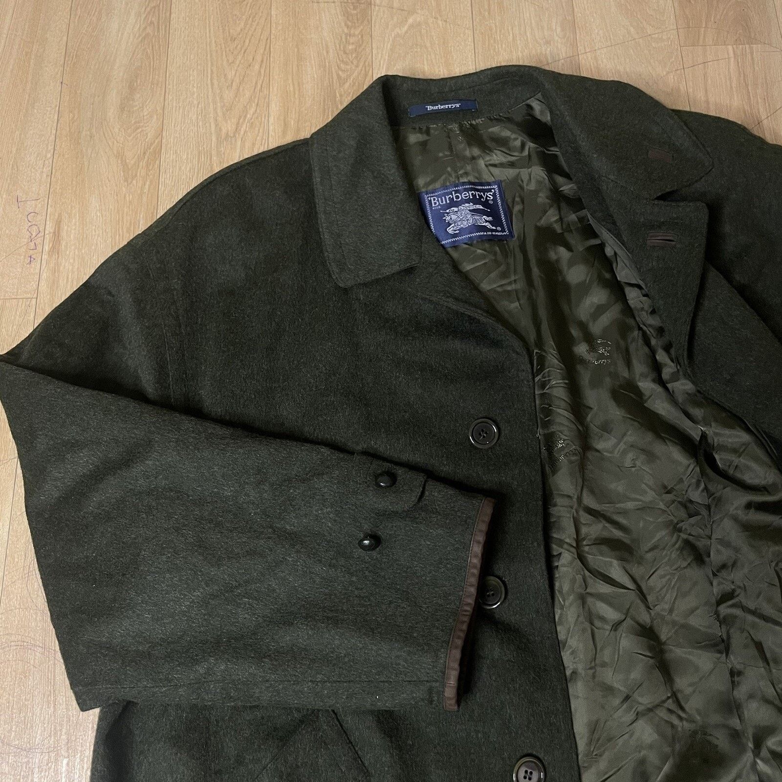 Burberry Burberry Trench Coat jacket ALPACA VIRGIN WOOL green olive Size US XL / EU 56 / 4 - 7 Thumbnail