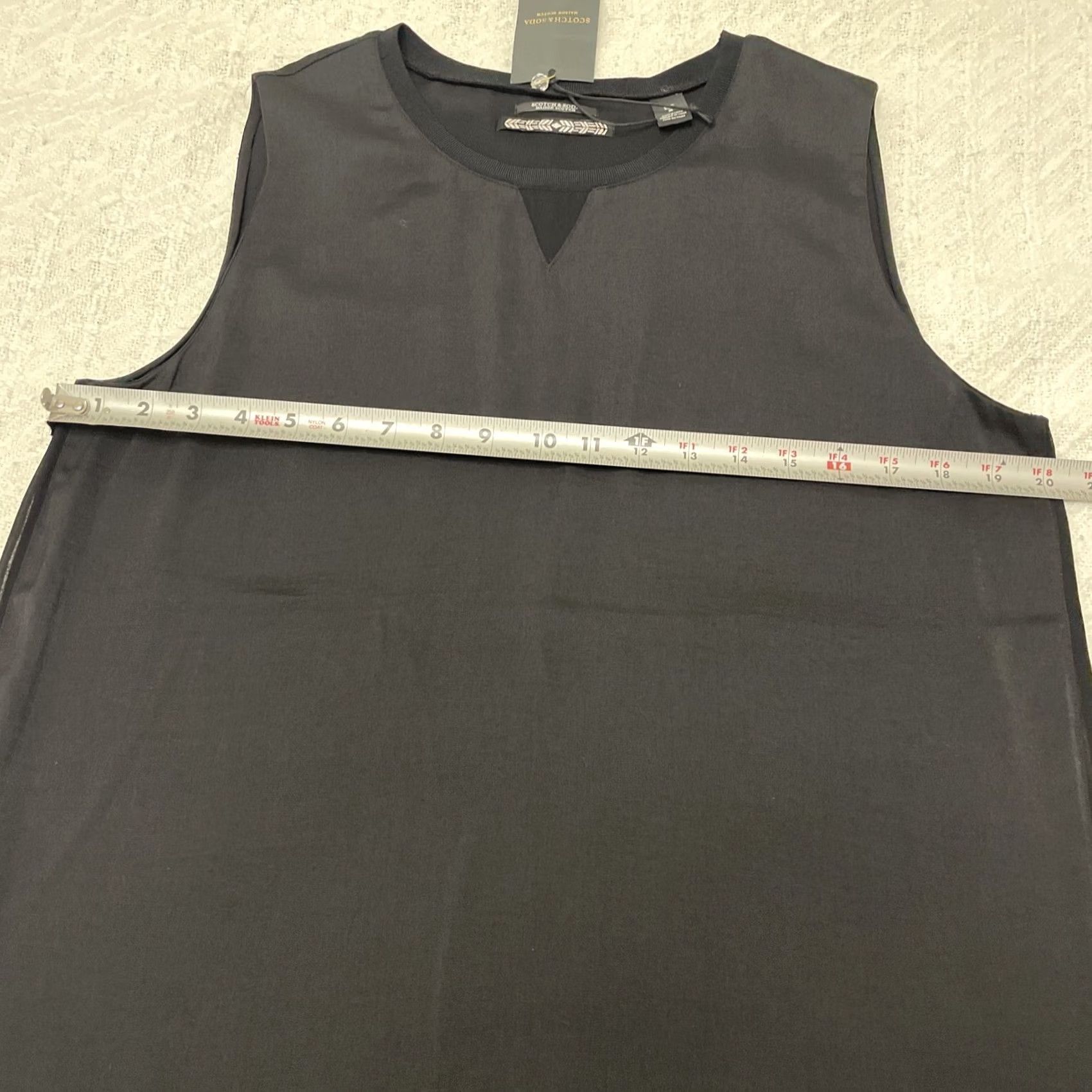 Scotch & Soda NWT Scotch & Soda Maison Scotch Black Tank Top Sheer Panel Layered Sz L (Size L) Womens Tank Top Black Sheer 98$ Size L / US 10 / IT 46 - 5 Thumbnail