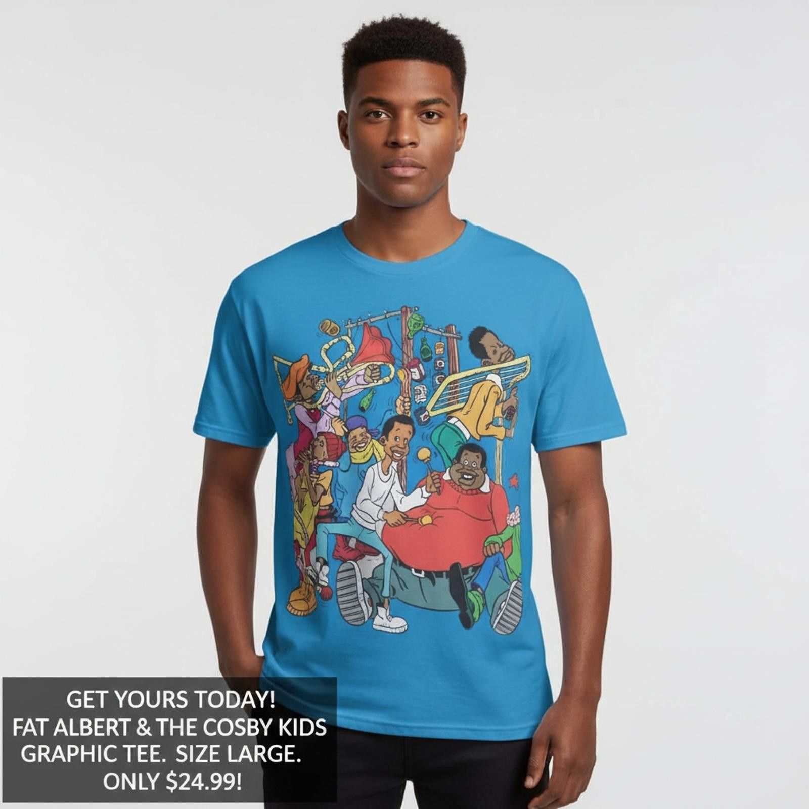 The Unbranded Brand Fat Albert & The Cosby Kids Graphic Tee Size Large Size ONE SIZE - 2 Thumbnail