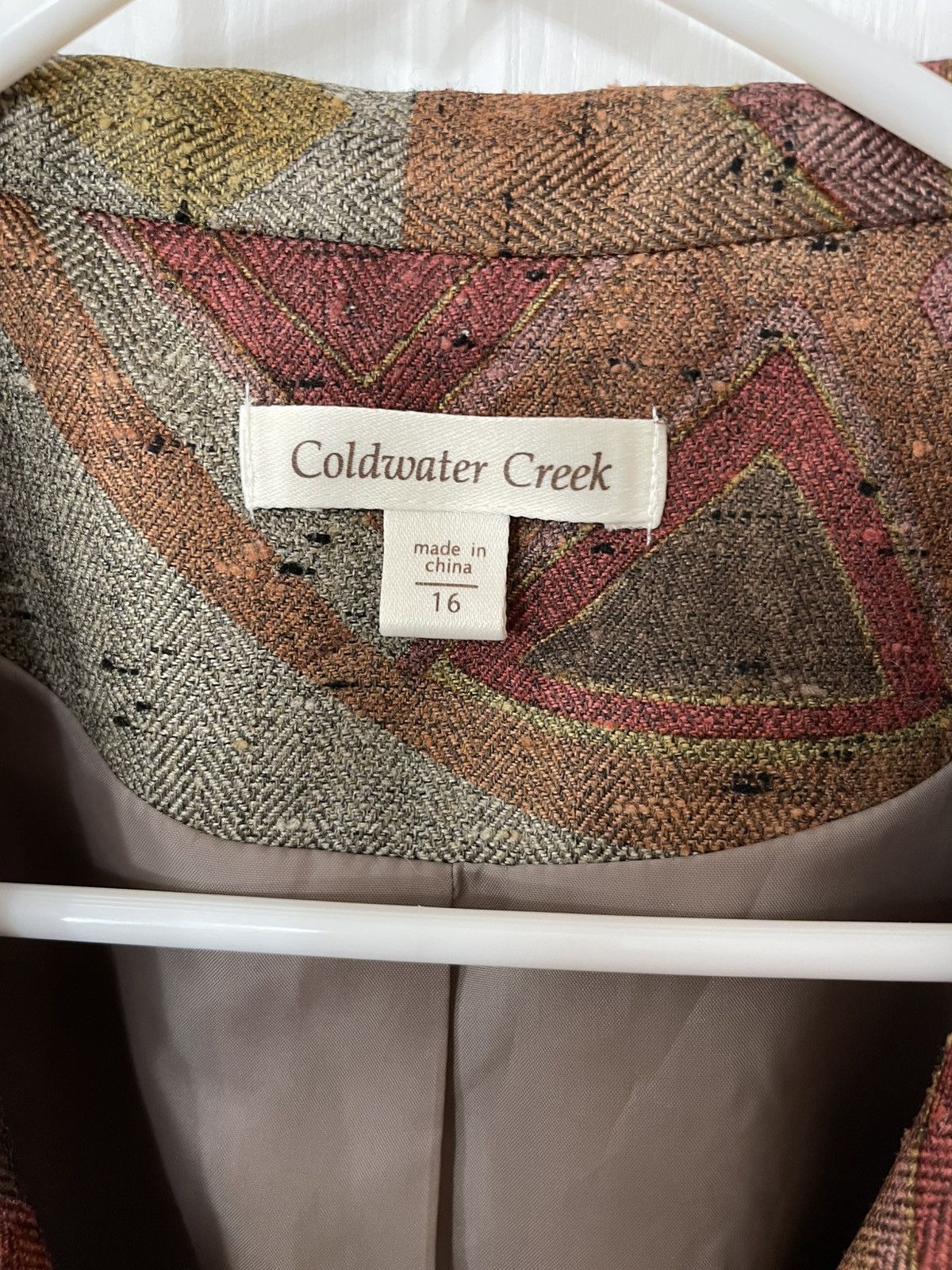 Vintage Coldwater Creek Blazer Artistic Patchwork Design Size XXL / US 16-18 / IT 52-54 - 4 Thumbnail
