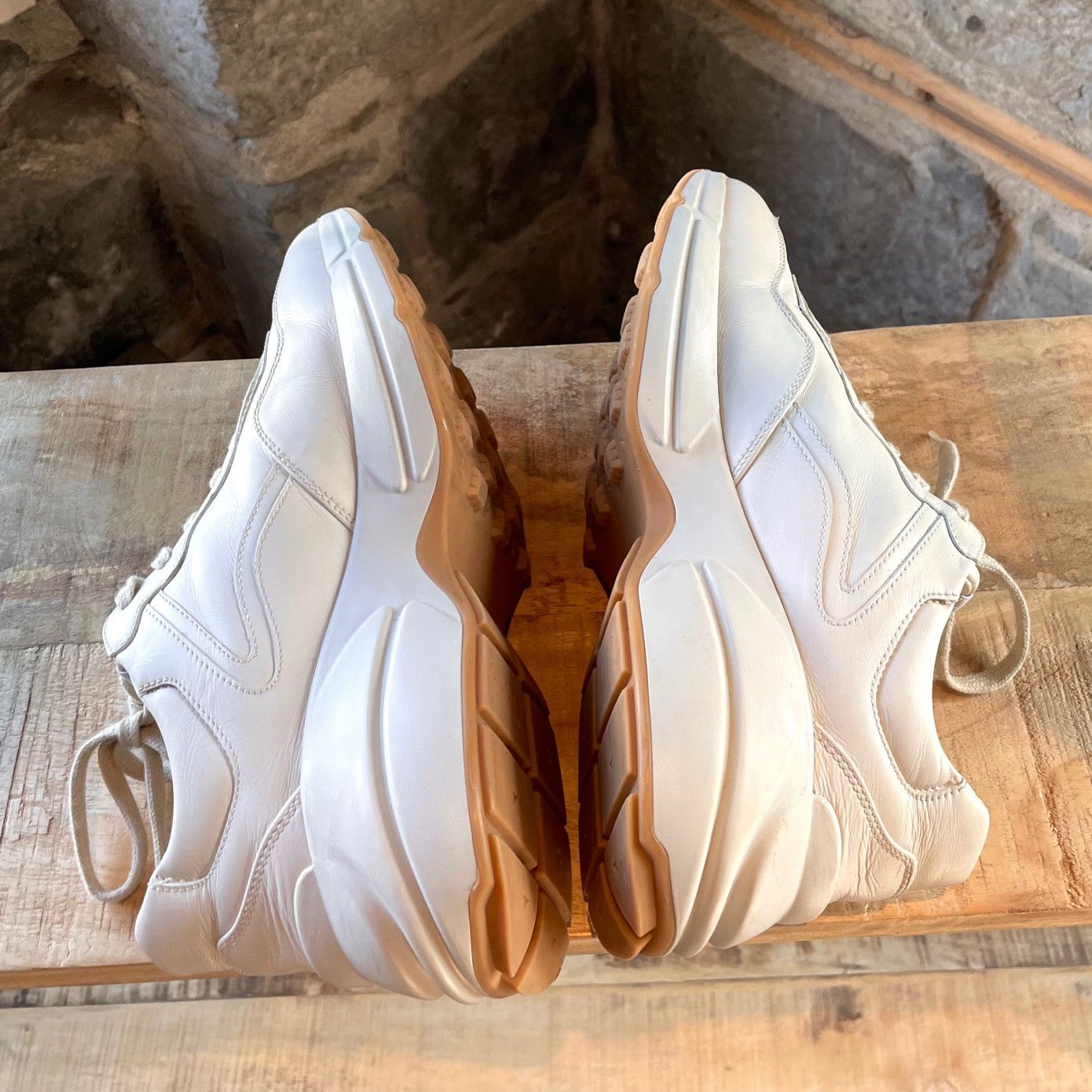 Gucci Gucci Ivory Leather Interlocking GG Rhyton Chunky Sneakers Size US 9 / IT 39 - 7 Thumbnail
