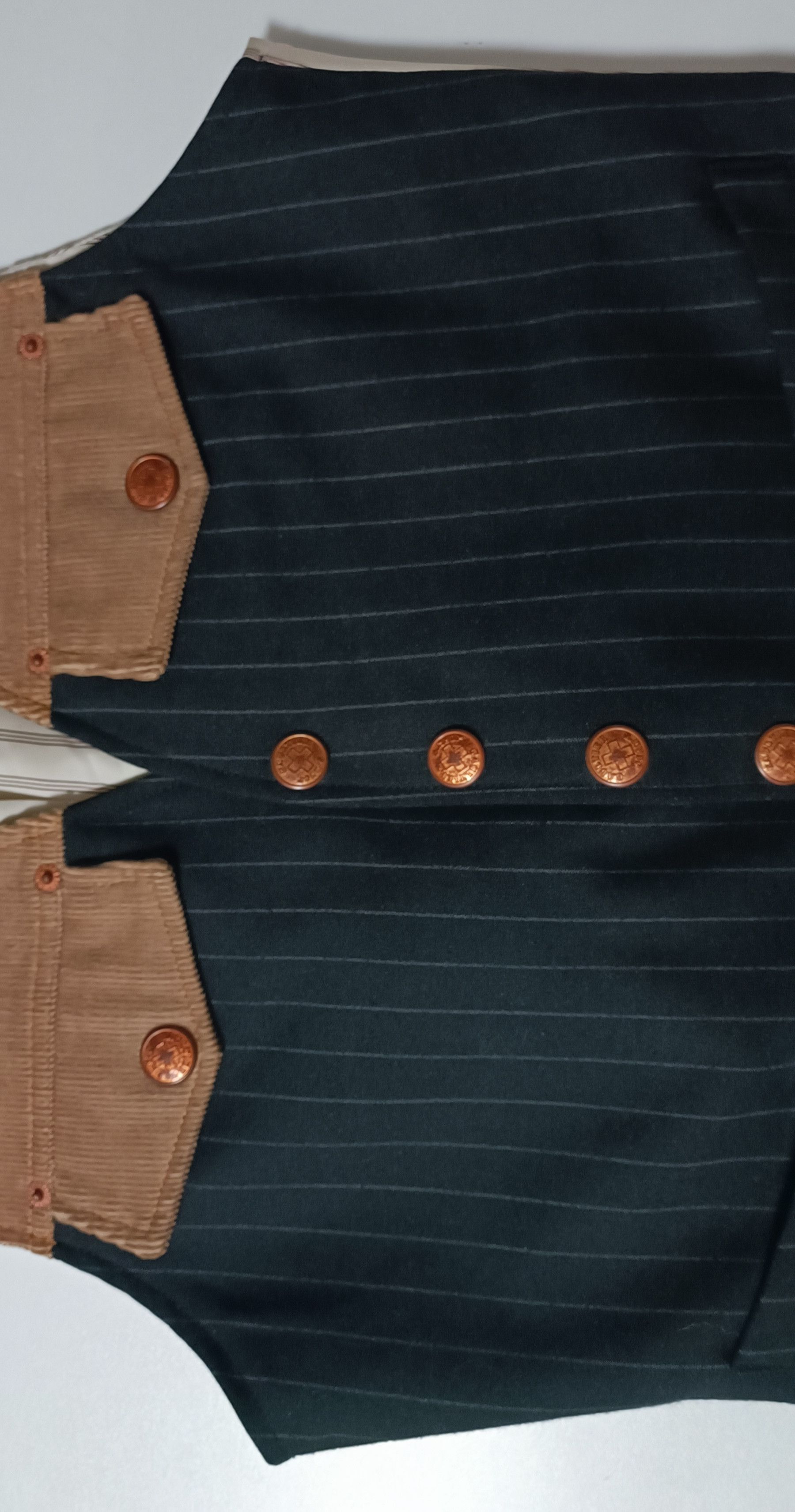 Jean Paul Gaultier 90's - Vest in courdoy and dark gray with stripes Size US S / EU 44-46 / 1 - 8 Thumbnail