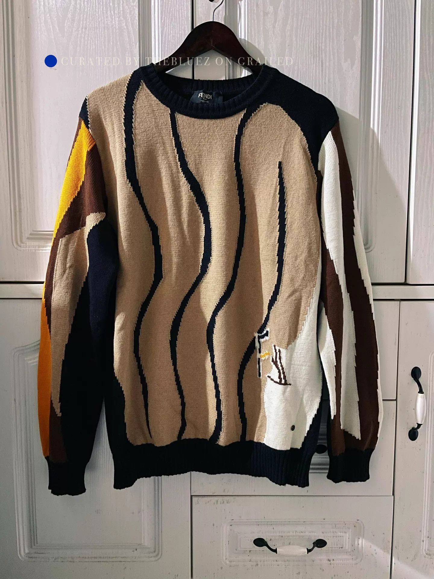 Fendi Limited Edition Multicolor Wool Sweater Size US XL / EU 56 / 4 - 1 Thumbnail