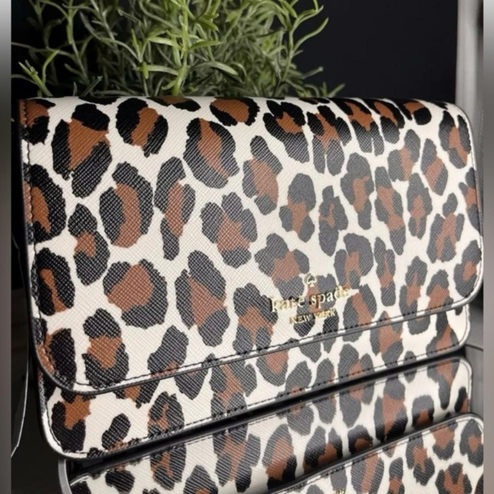 Designer Kate Spade Madison Spotted Leopard Flap Crossbody Cream​​​ Size ONE SIZE - 1 Thumbnail