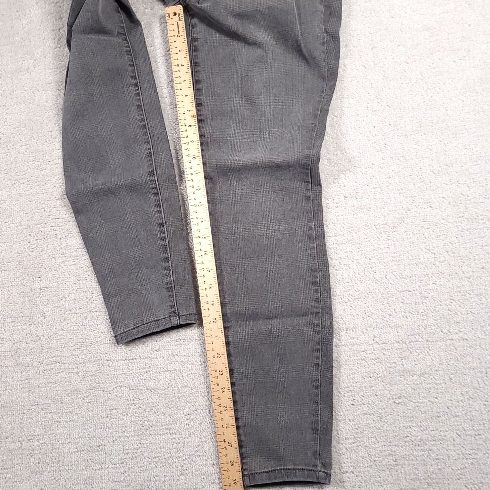 Vintage Maurices Skinny High Rise Jeans Women's Medium Regular Gray Plaid Wash Stretch Denim Slim Cotton Blend Modern Vintage: No (remove?) Size 32" / US 10 / IT 46 - 7 Thumbnail