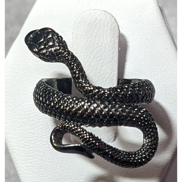 Other Gothic Gunmetal Tone Textured Snake Ring Size 5 1/2 Size ONE SIZE - 1 Thumbnail