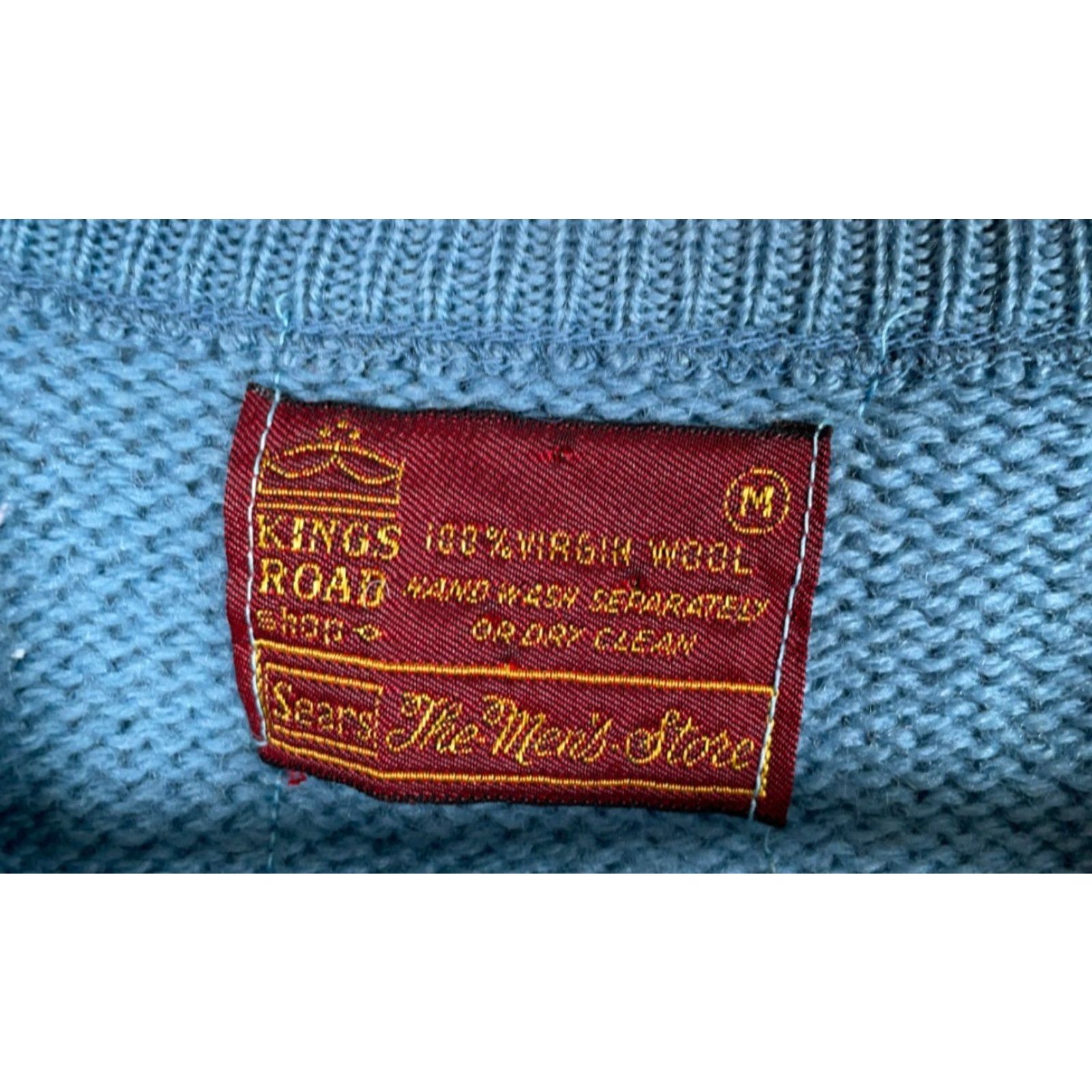 Sears VINTAGE Kings Road Wool Sweater Vest Men’s Medium Blue Cable Knit Sears Lightweight Shirt Adult Medium Blue Cable Knit Vest Mens Size US M / EU 48-50 / 2 - 2 Thumbnail