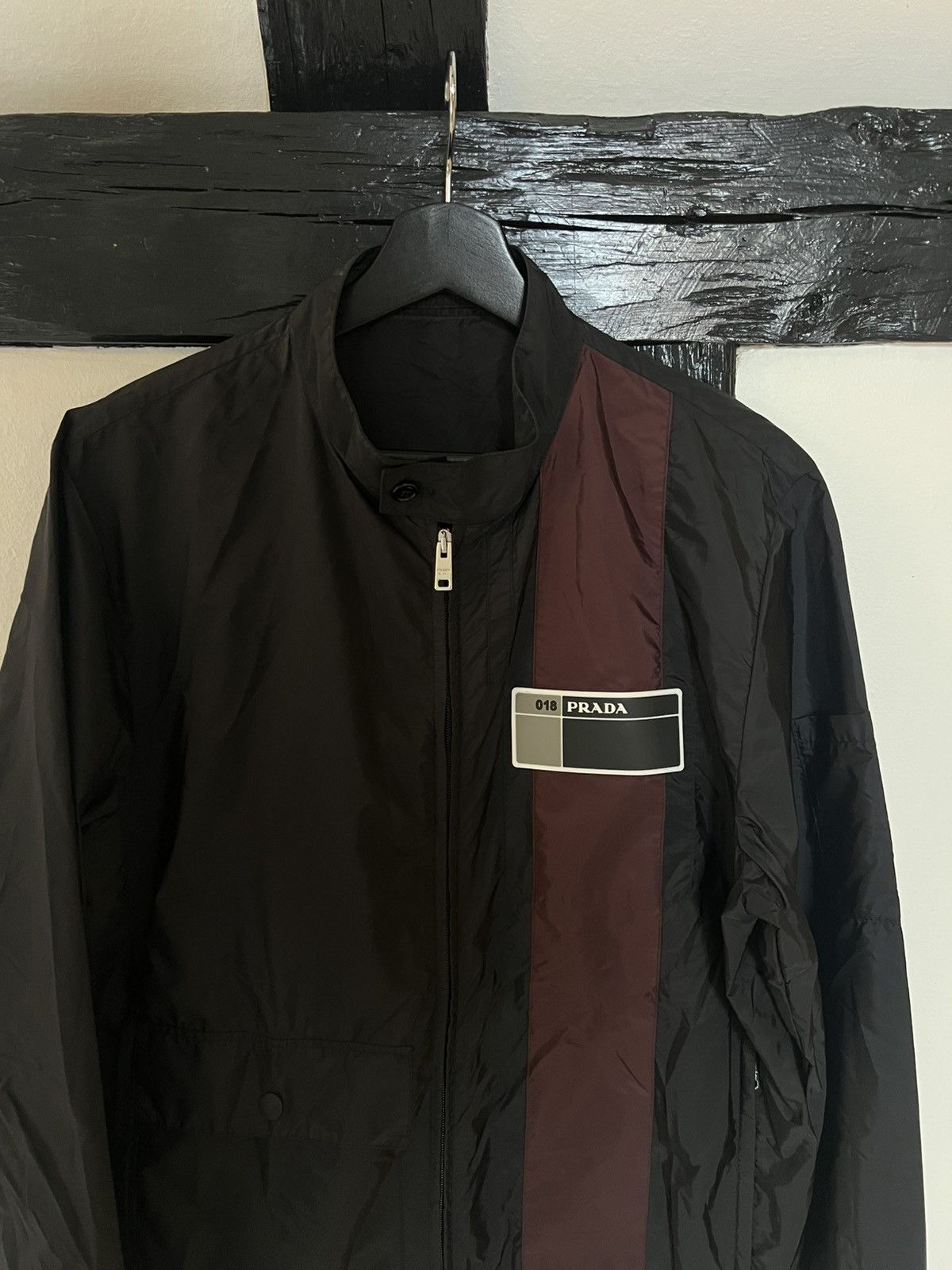 Prada Prada Milano SS2018 Black Light Nylon Burgundy Strip Size US M / EU 48-50 / 2 - 2 Thumbnail