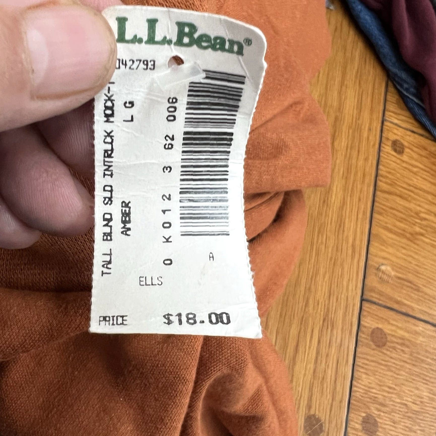 Vintage LL Bean Shirt Mens LT Tall Amber Stretch Soft High Neck Long Sleeve US Made Size US L / EU 52-54 / 3 - 6 Thumbnail