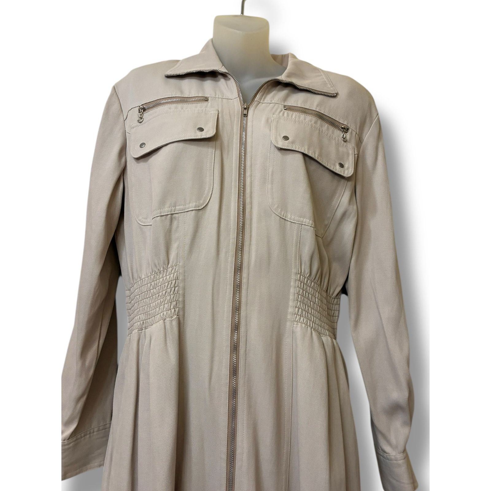 Vintage Karen Alexander vintage khaki full zip trench dress size 12 Size XL / US 12-14 / IT 48-50 - 7 Thumbnail