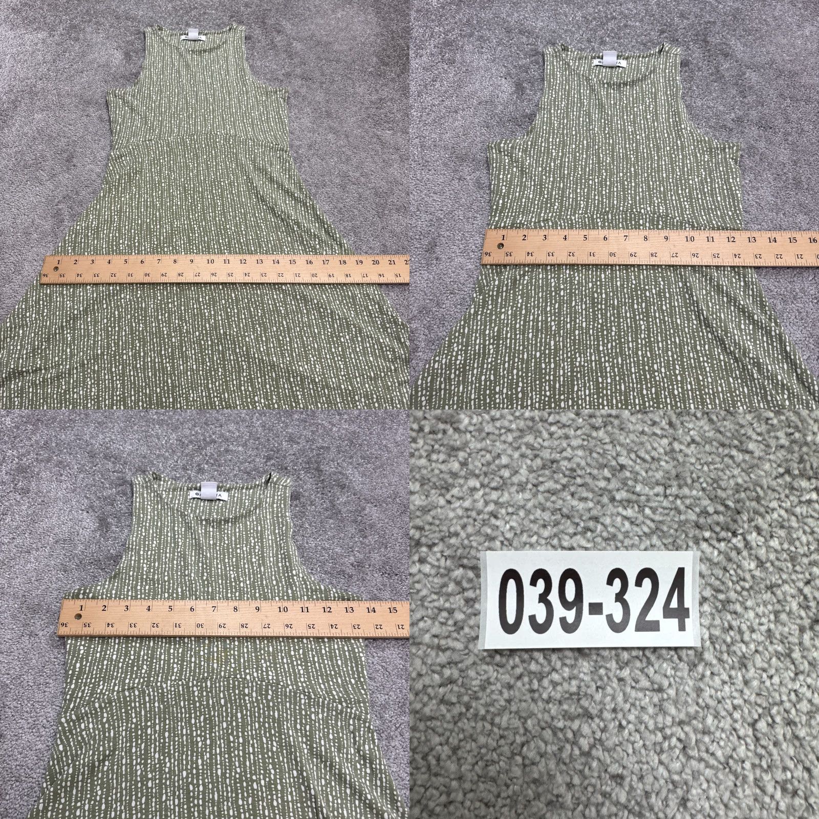 Athleta Halter Fit & Flare A-Line Mini Dress Womens XXS Green White Polka  Dot