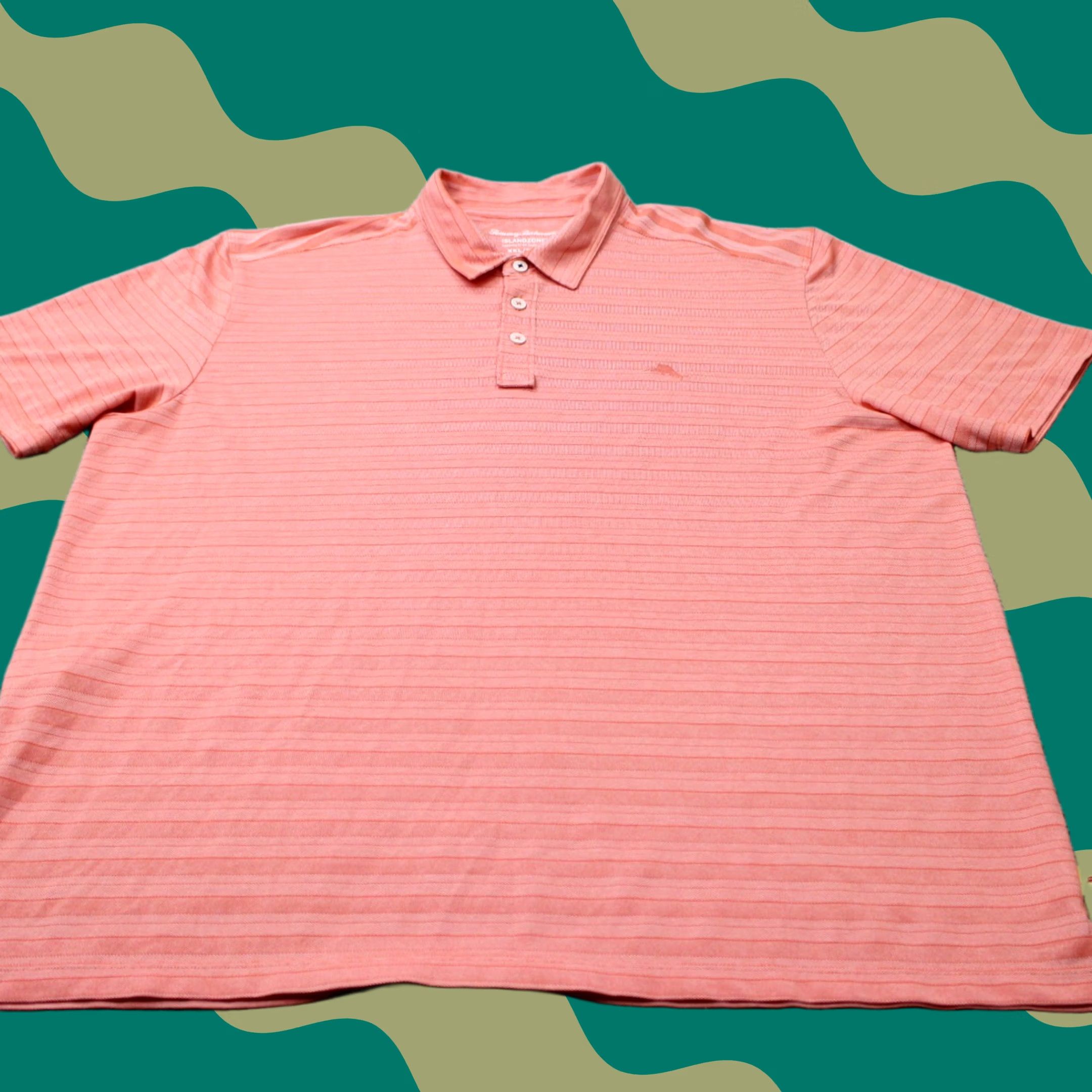 Tommy Bahama Tommy Bahama Island Zone Polo Shirt Men 2XL Orange Pima Cotton/37.5 Polyester S/S Size US XXL / EU 58 / 5 - 1 Thumbnail