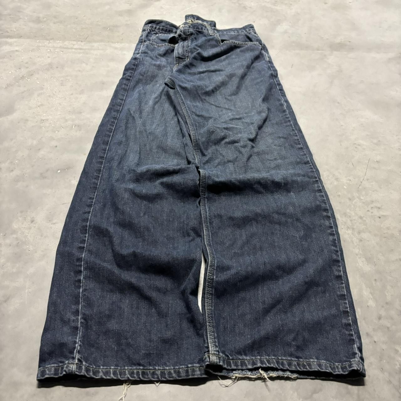 Japanese Brand × Vintage Crazy Vintage Y2K/2000s Baggy Dark Wash Grunge Skater Denim Jeans! Size US 38 / EU 54 - 3 Thumbnail