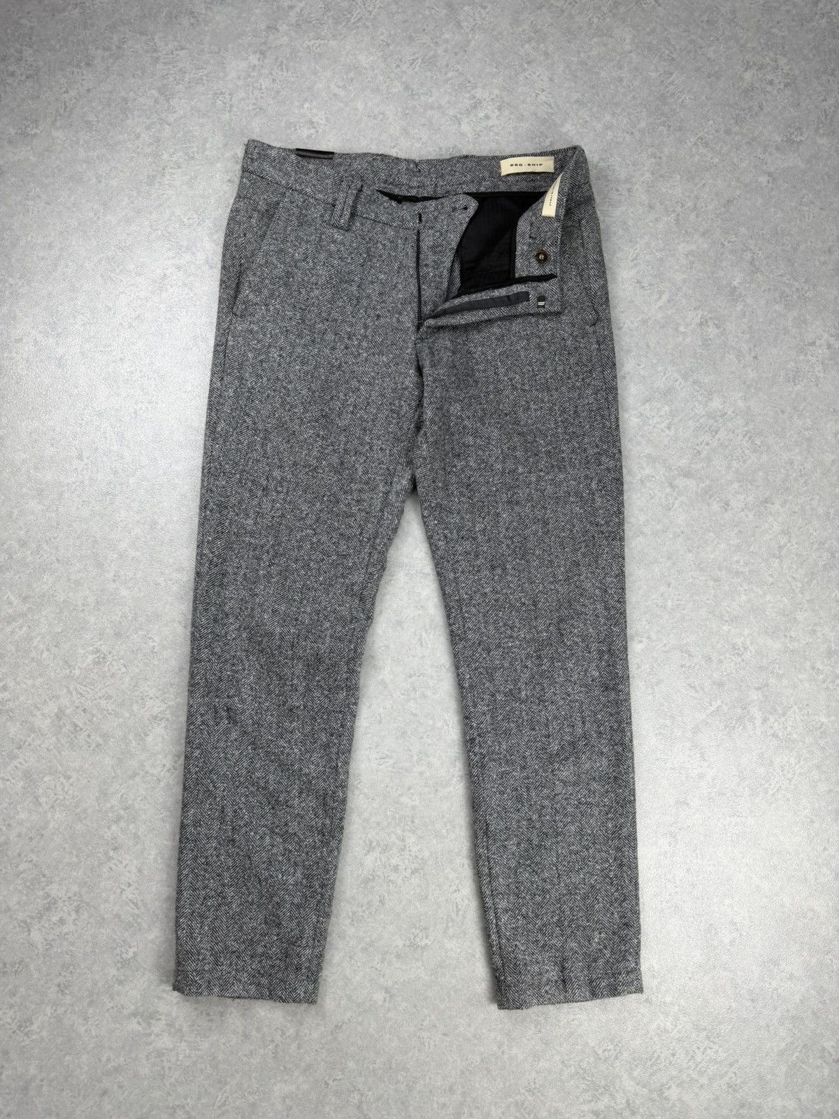 Other BRO-SHIP Wool/Cotton Pants Size 34 EU 50 Grey Herringbone Size US 34 / EU 50 - 4 Thumbnail