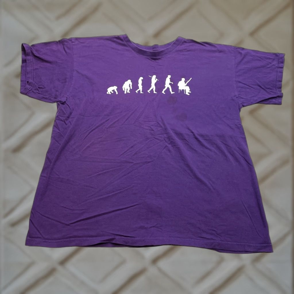 Vintage B&C Collection Shirt Mens 2XL Purple Evolution Jazz Music Logo Short Sleeve Crew Neck T-Shirt Size US XXL / EU 58 / 5 - 1 Thumbnail