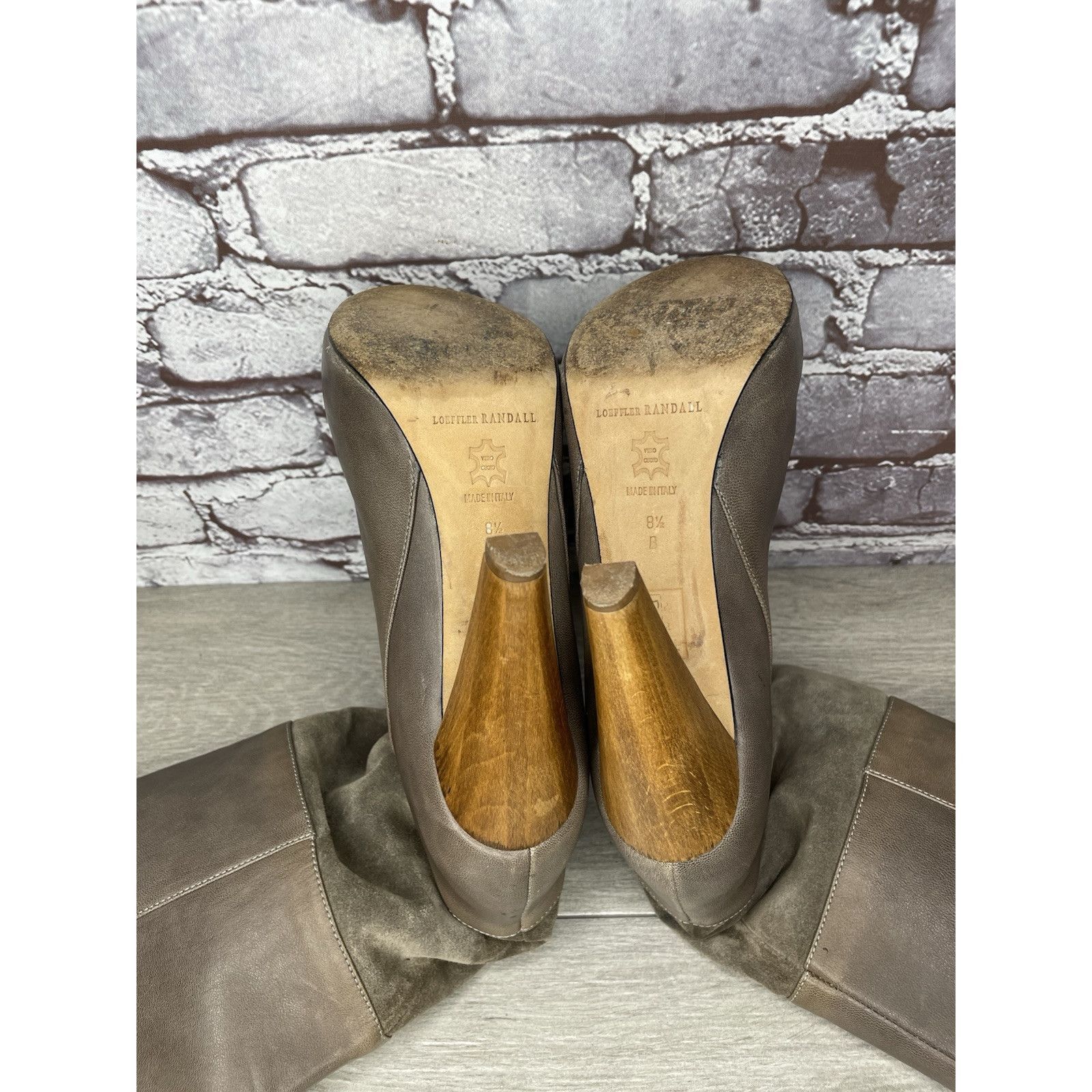 Loeffler Randall Loeffler Randall Grey Leather Suede Tall Riding Heel Boots W Size US 9.5 / IT 39.5 - 24 Thumbnail